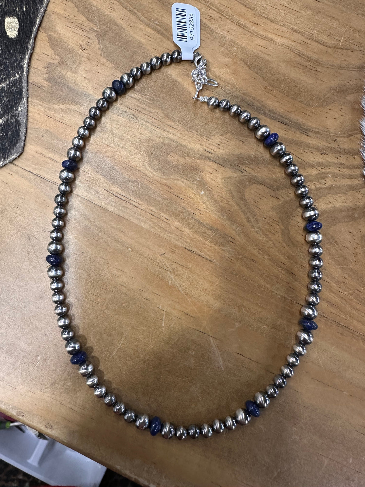 Blue Lapis & Sterling Pearls Necklace