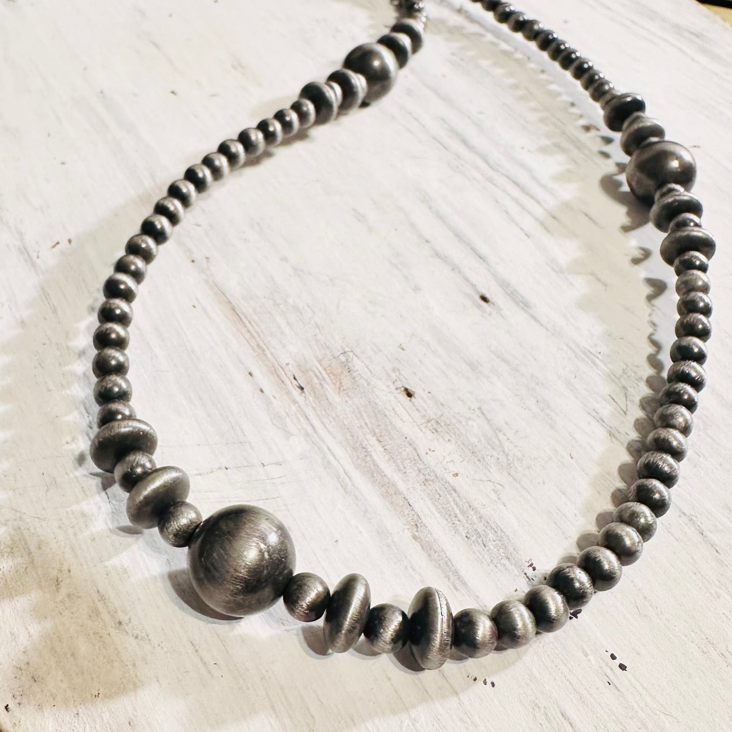 34" Pewter Pearl Graduated Necklace