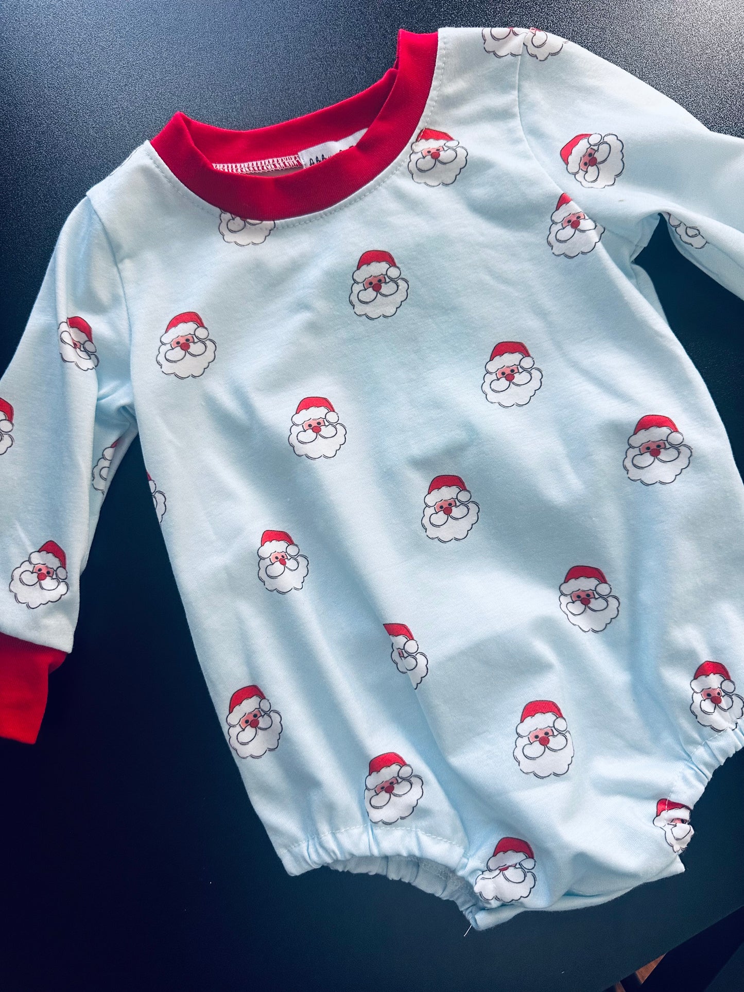 Blue Santa Clause Bubble Onesie