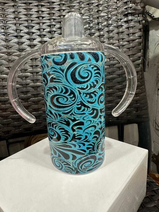 Turquoise Tooled Insulated Sippy Cup