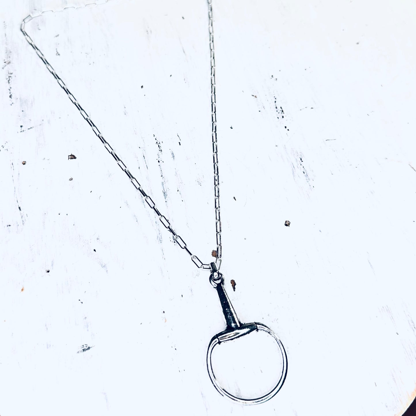 2" Silver Bit Pendant Necklace