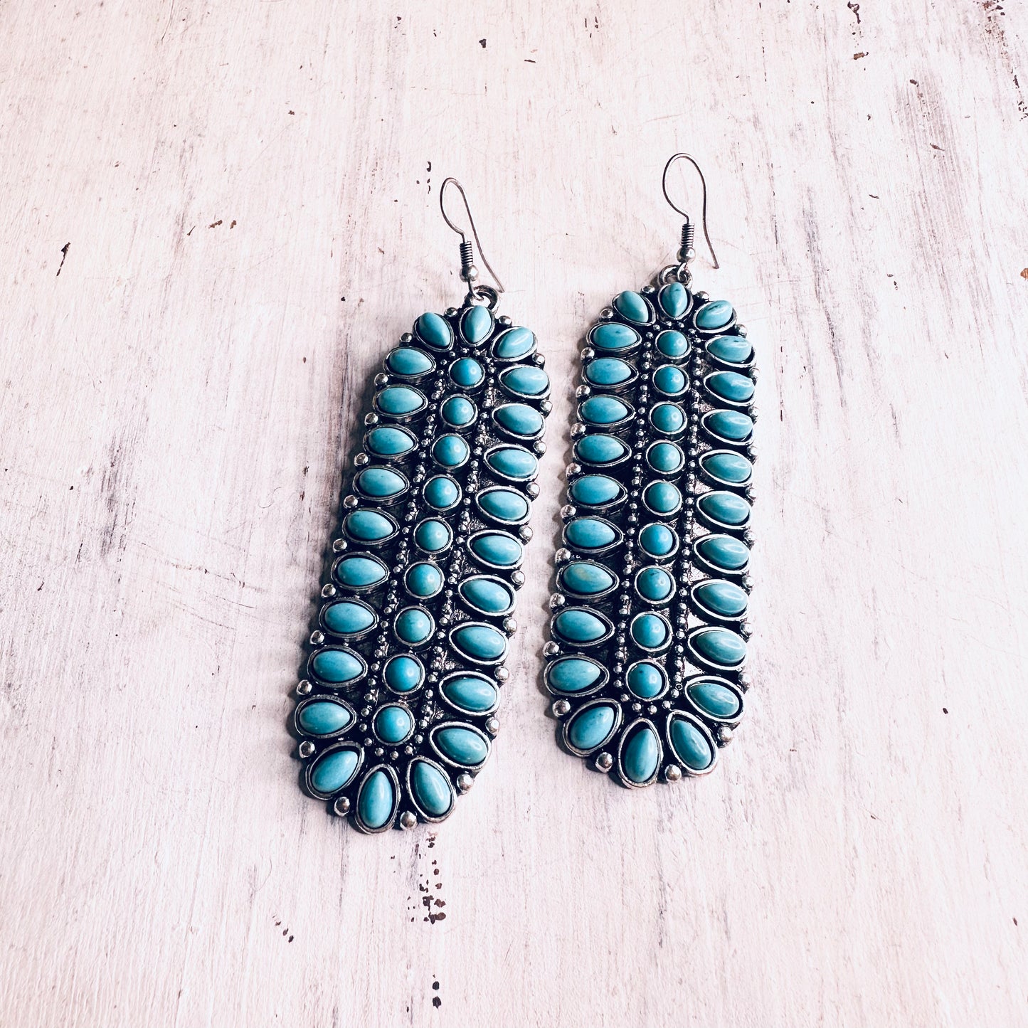 Large Turquoise Bar Earrings