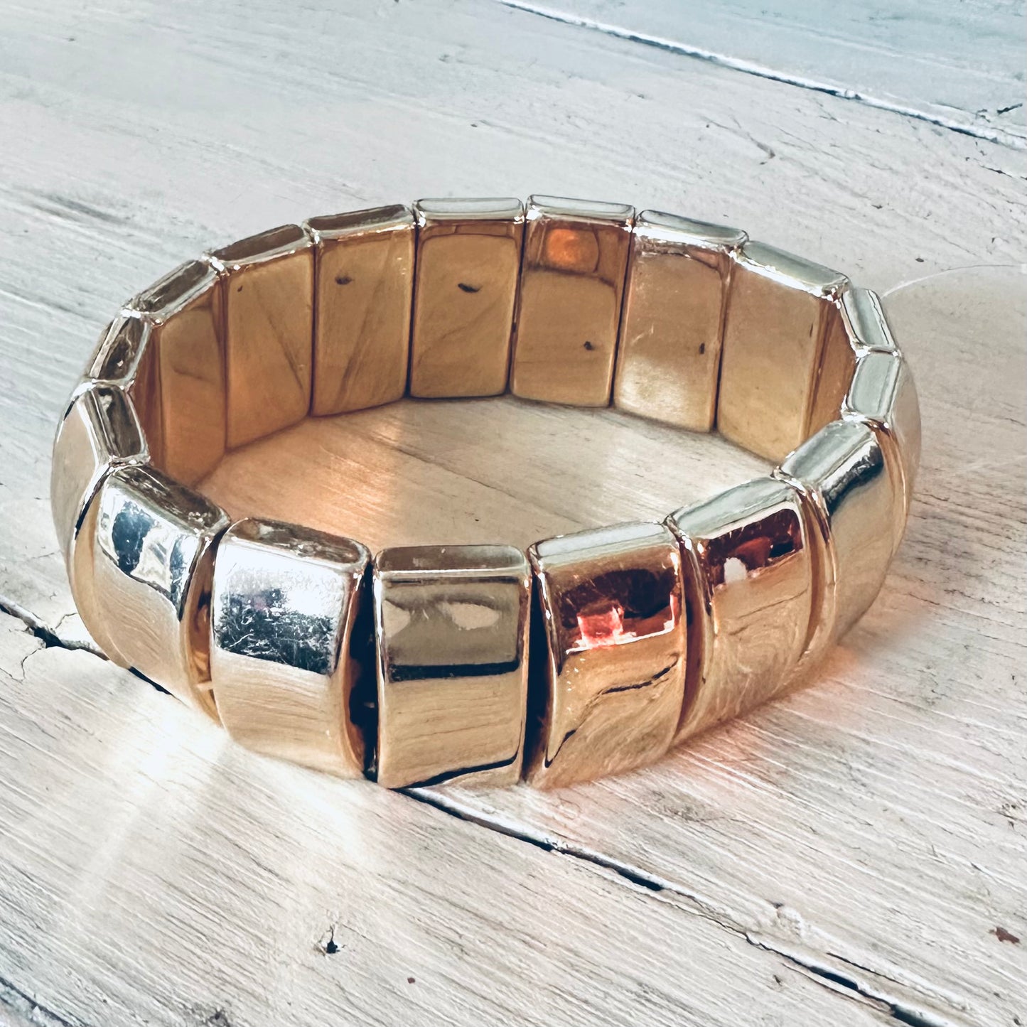 Gold Tile Stretch Bracelet