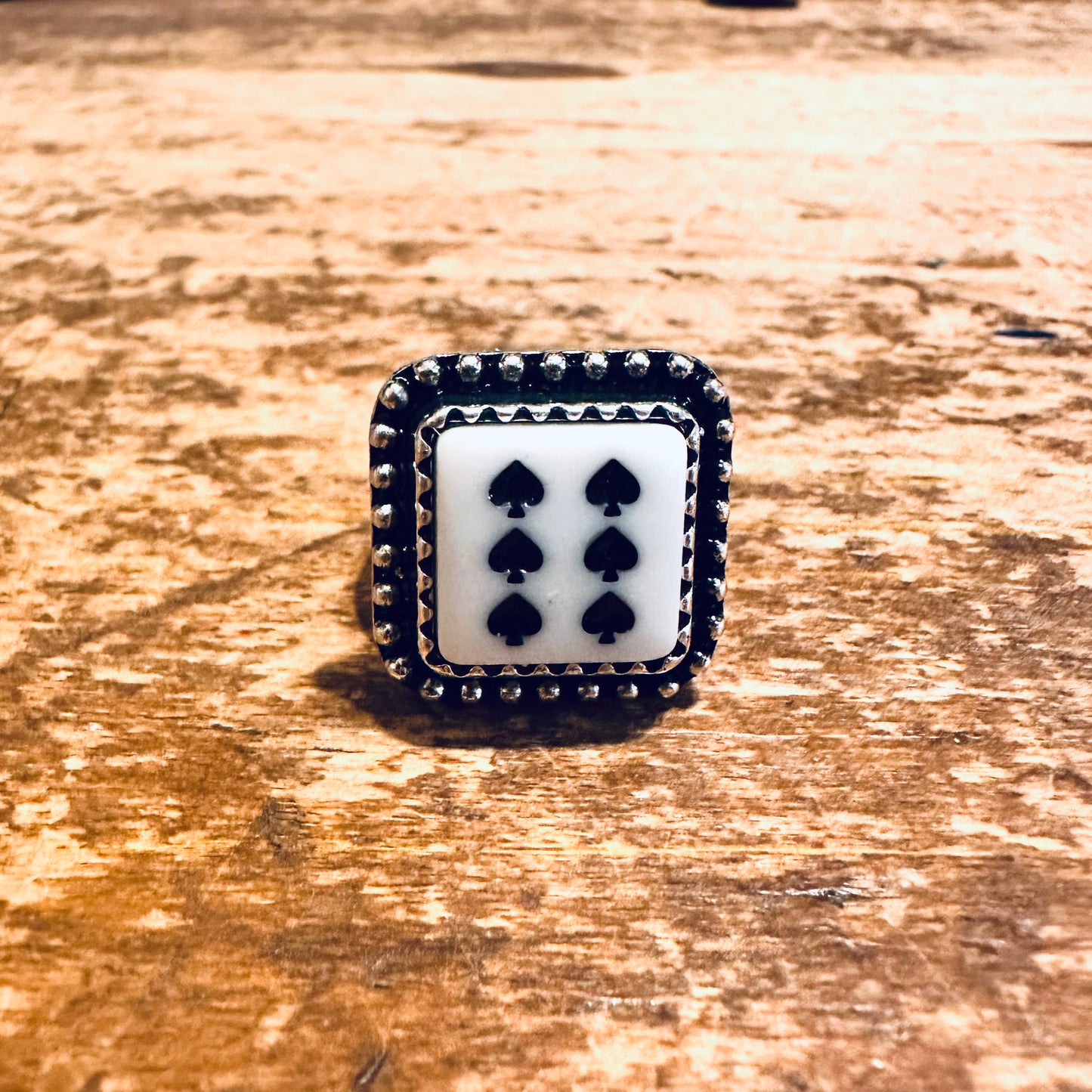Spades Dice Adjustable Ring