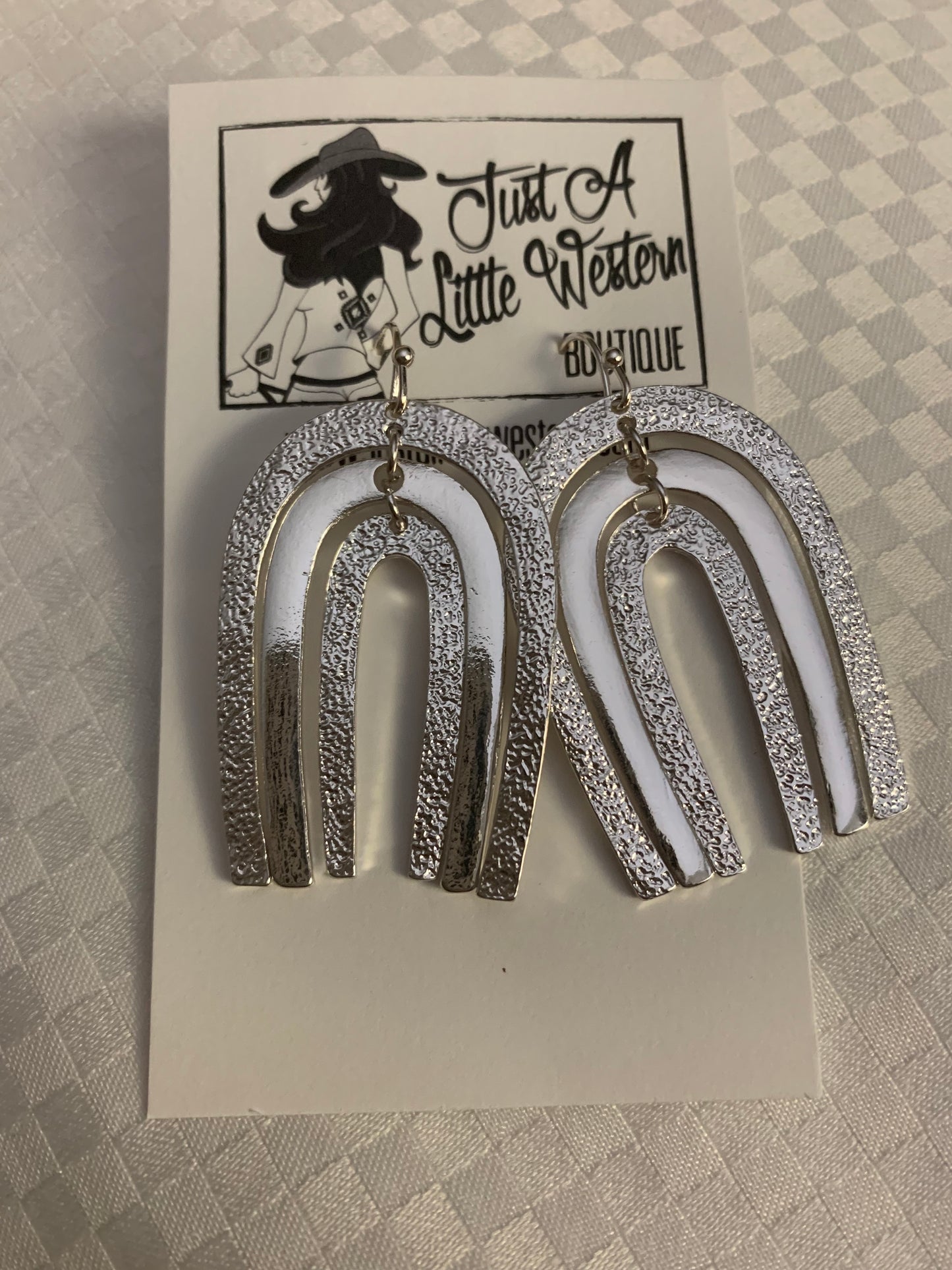 Silver Two Tone Rainbow Earring