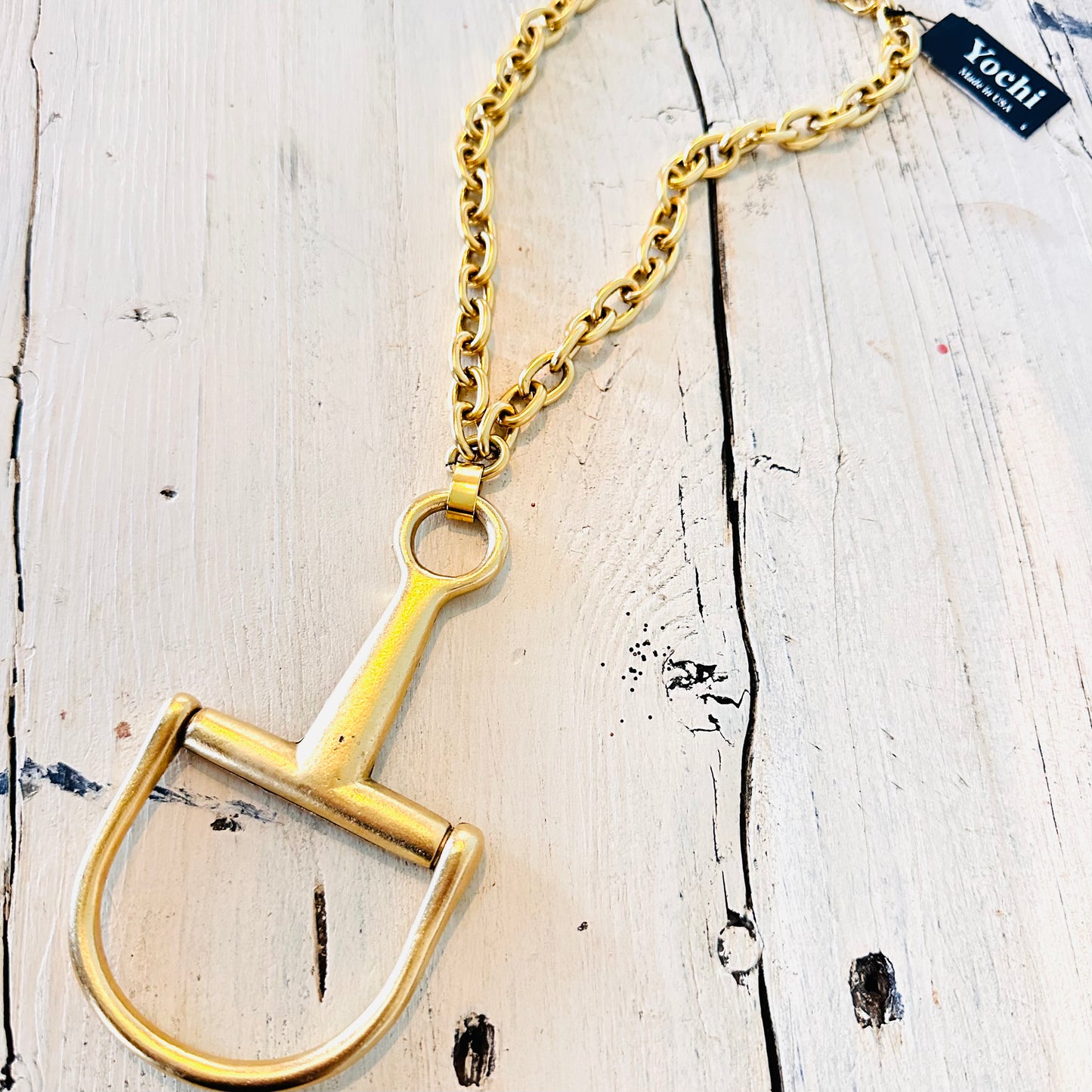 Yochi NY Gold 4.5" Bit Pendant Necklace