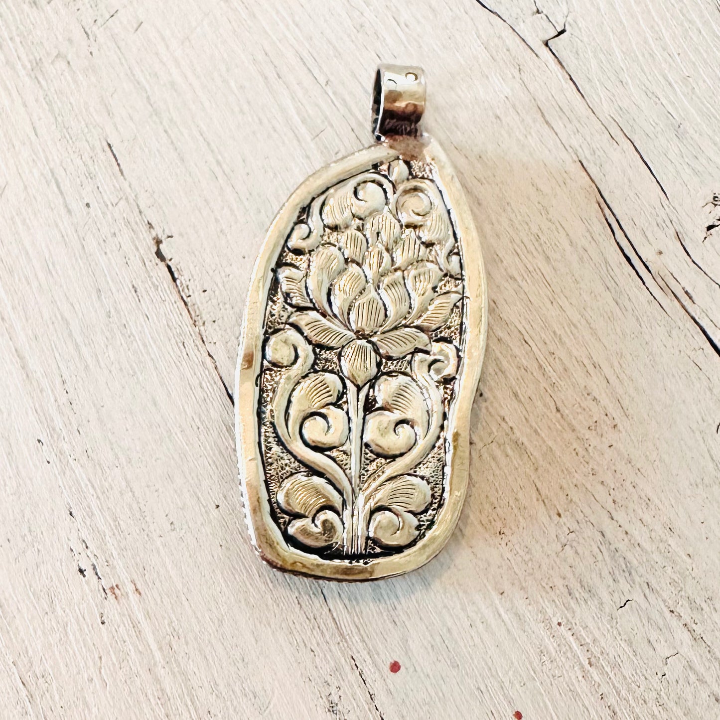 Carved Horse Coin Silver Pendant
