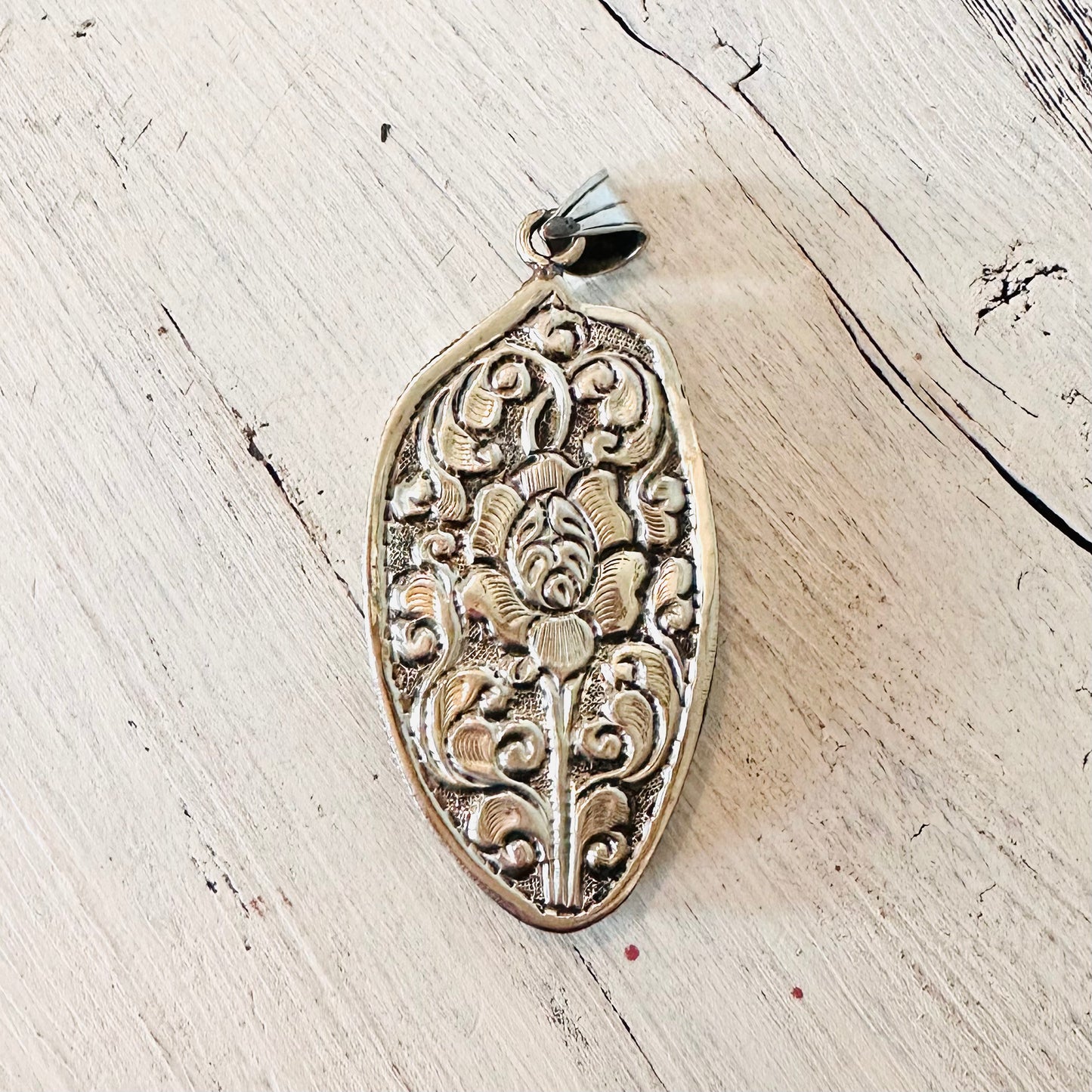 Carved Decorative Horse Coin Silver Pendant