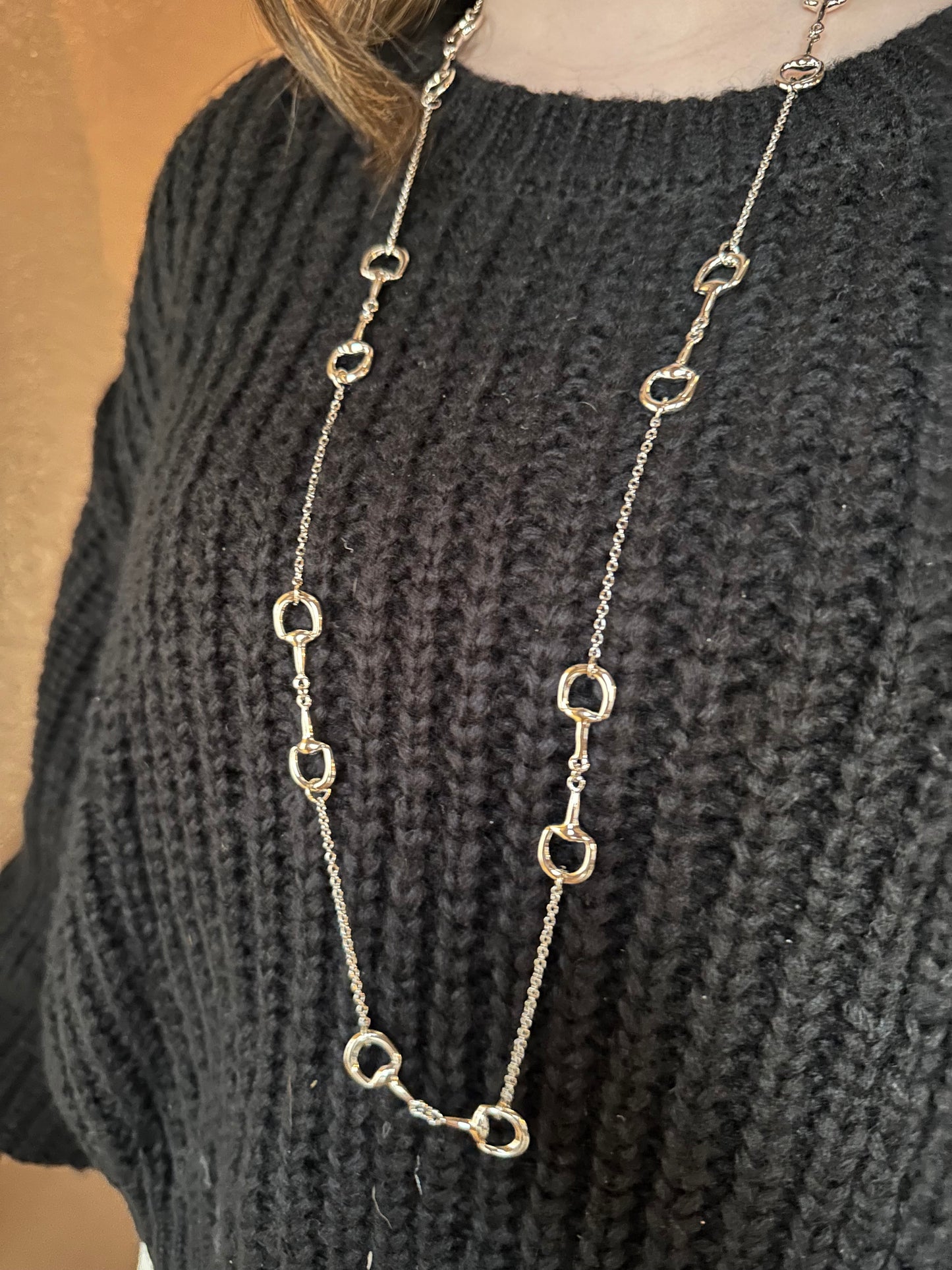 36" Silver Bit Necklace