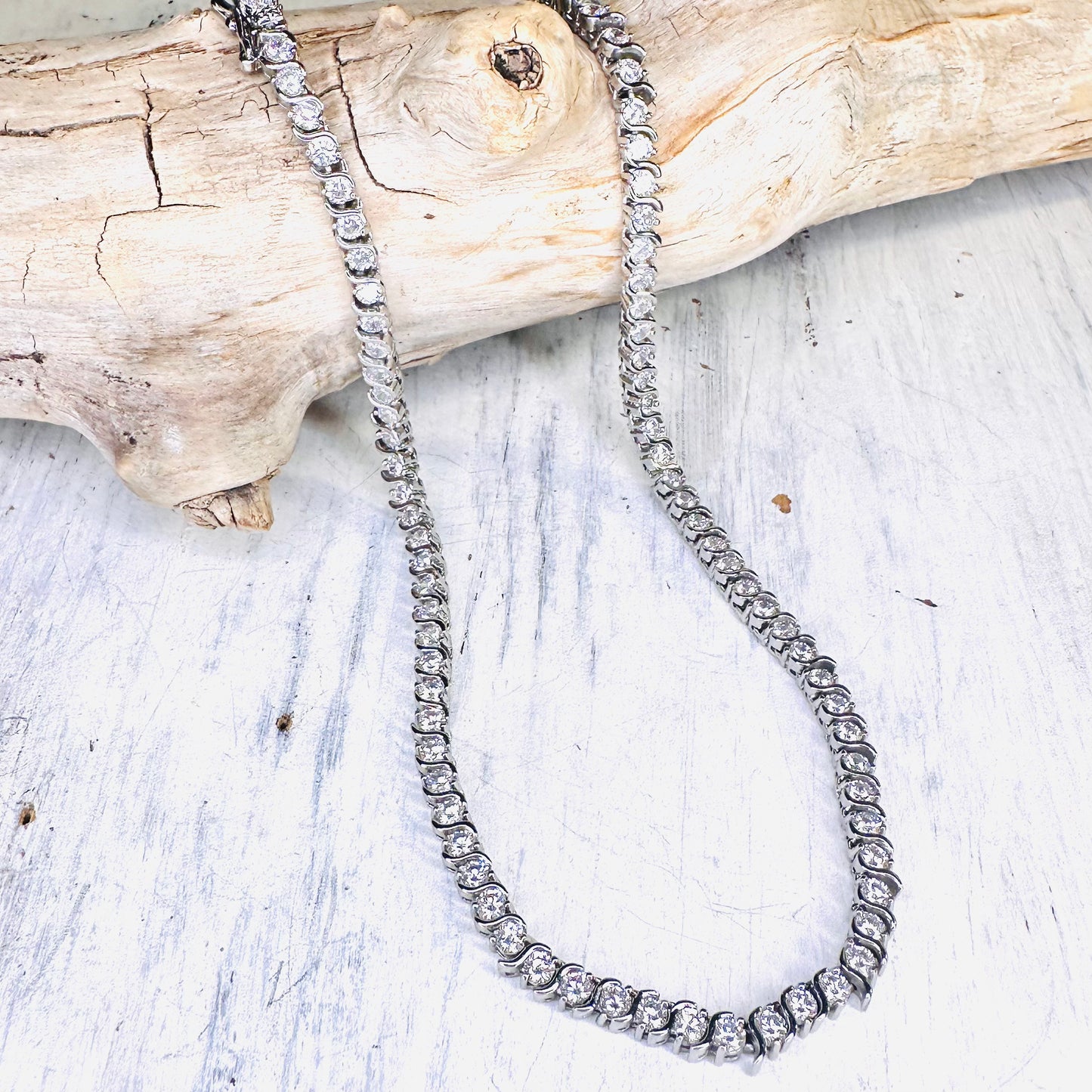 Silver Plated S Link Tennis Necklace