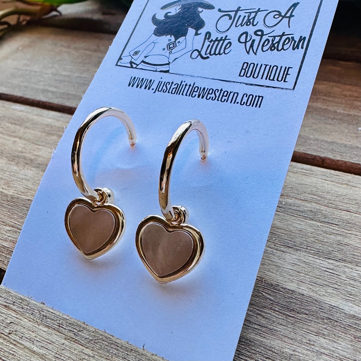 Gold Dipped Hoop & Heart Post Earring