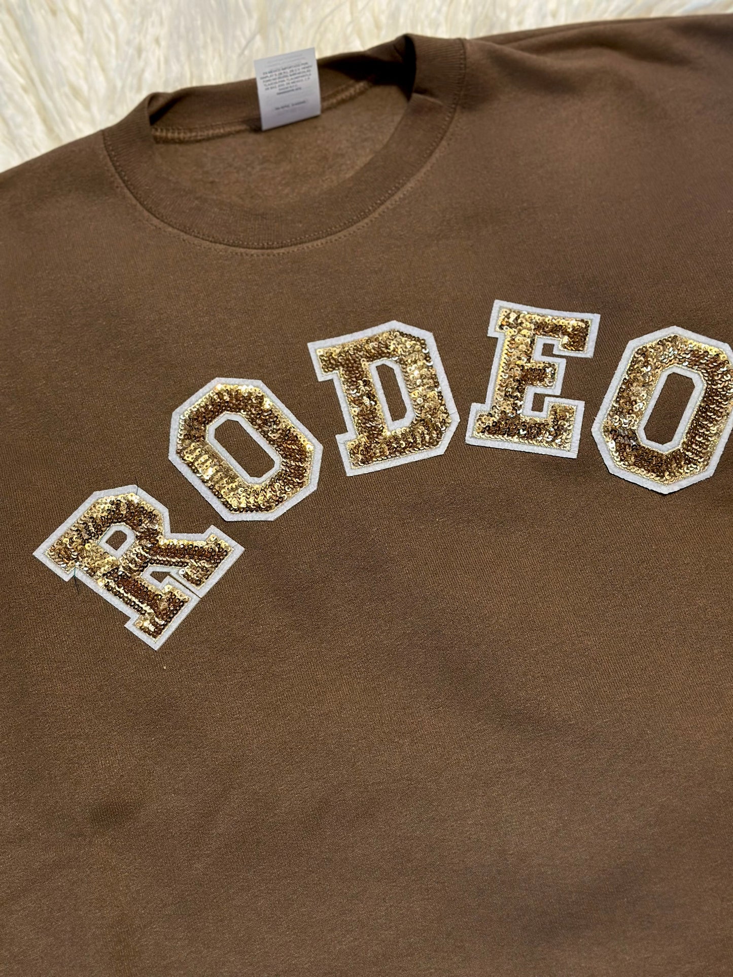 RODEO Gold Sequin Brown Sweatshirt