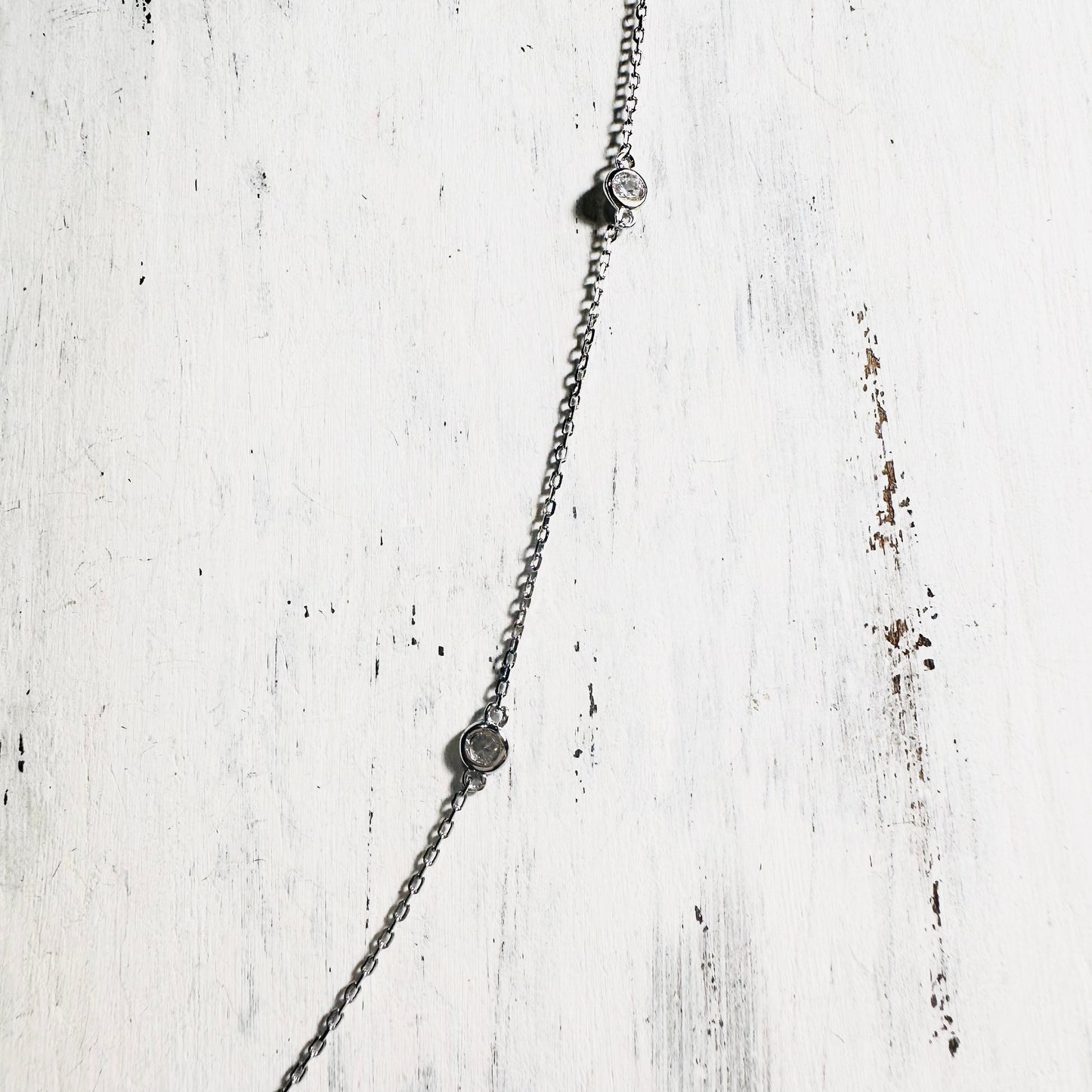 16" Sterling Multi Rhinestone Necklace