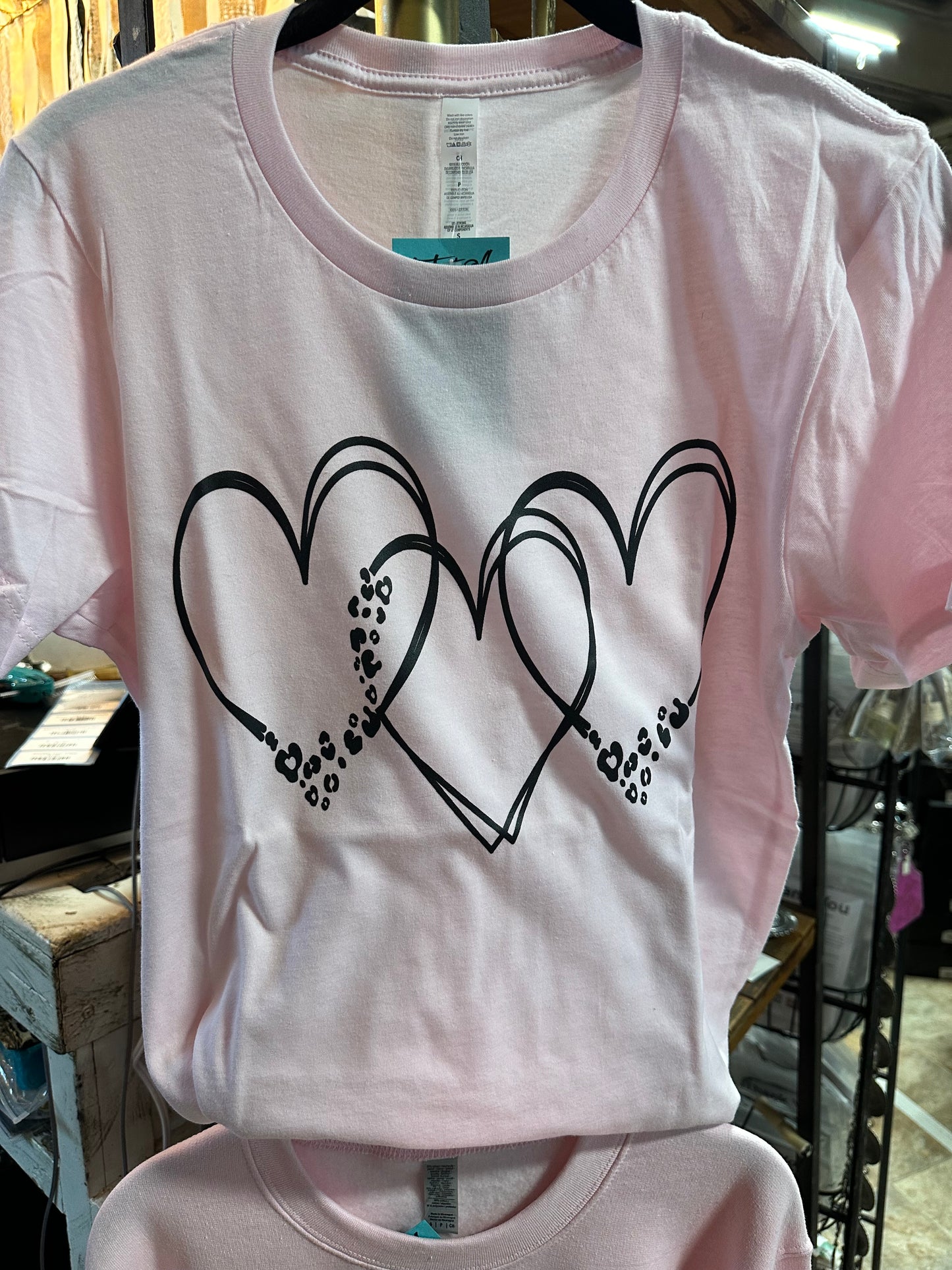 Triple Leopard Heart Tee