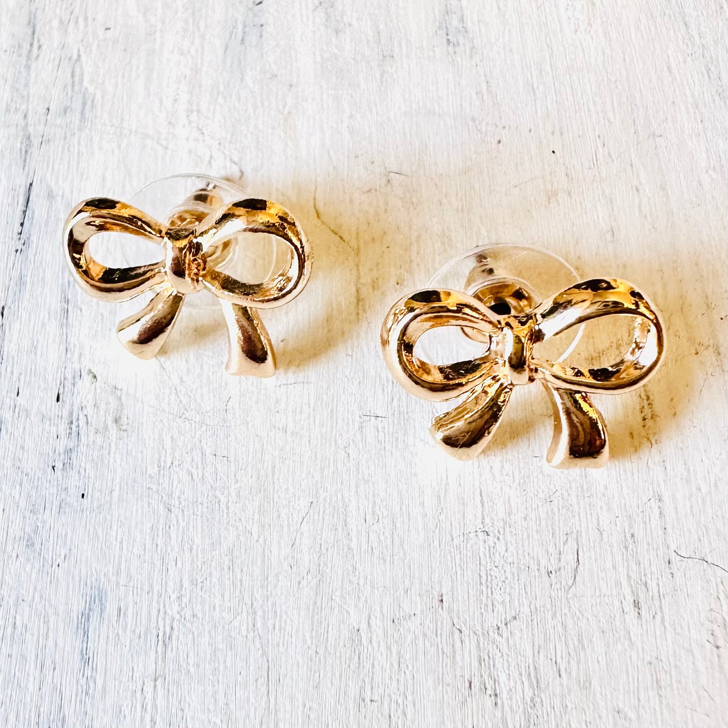 Small Gold Bow Post Earrings