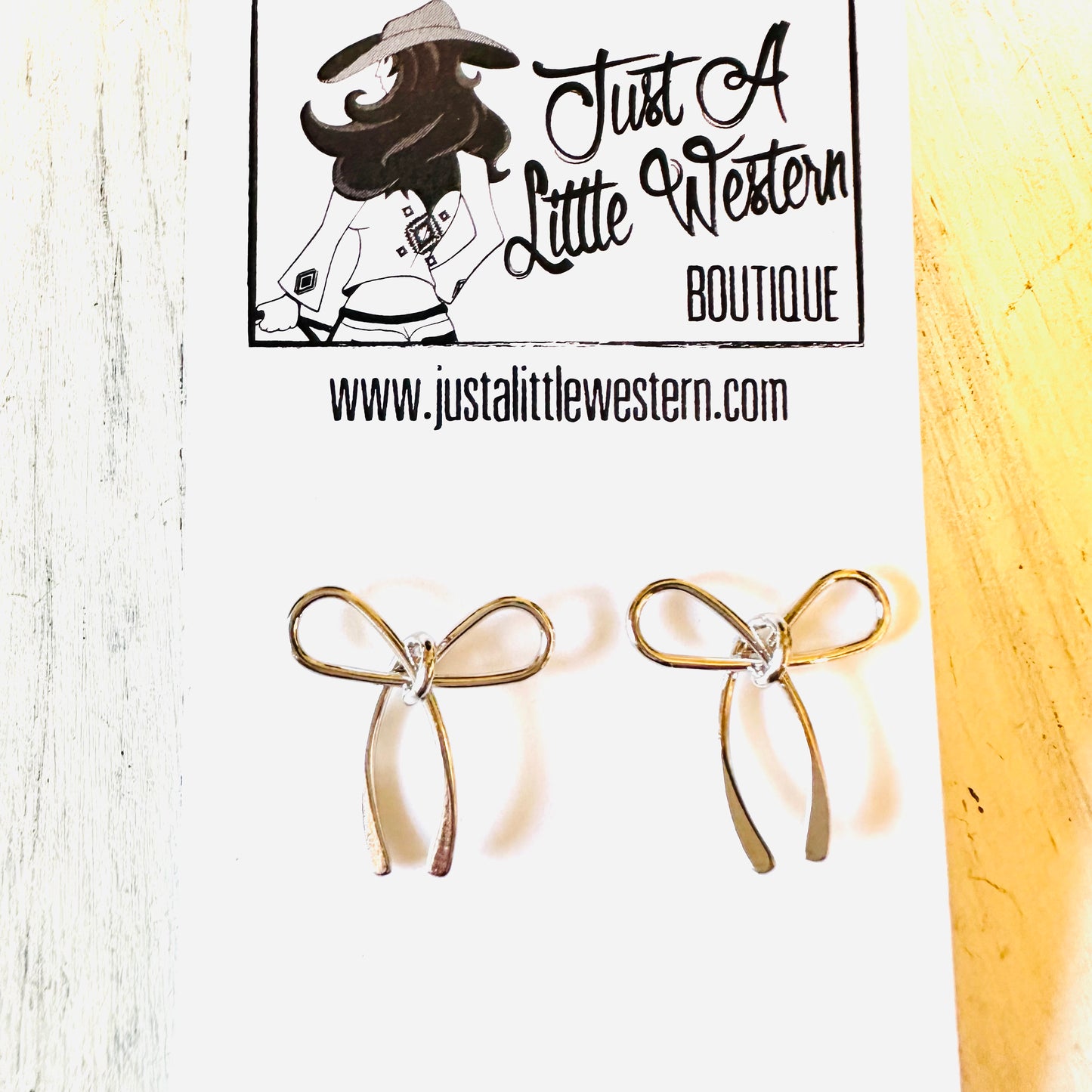 Simple Silver Bow Post Earrings