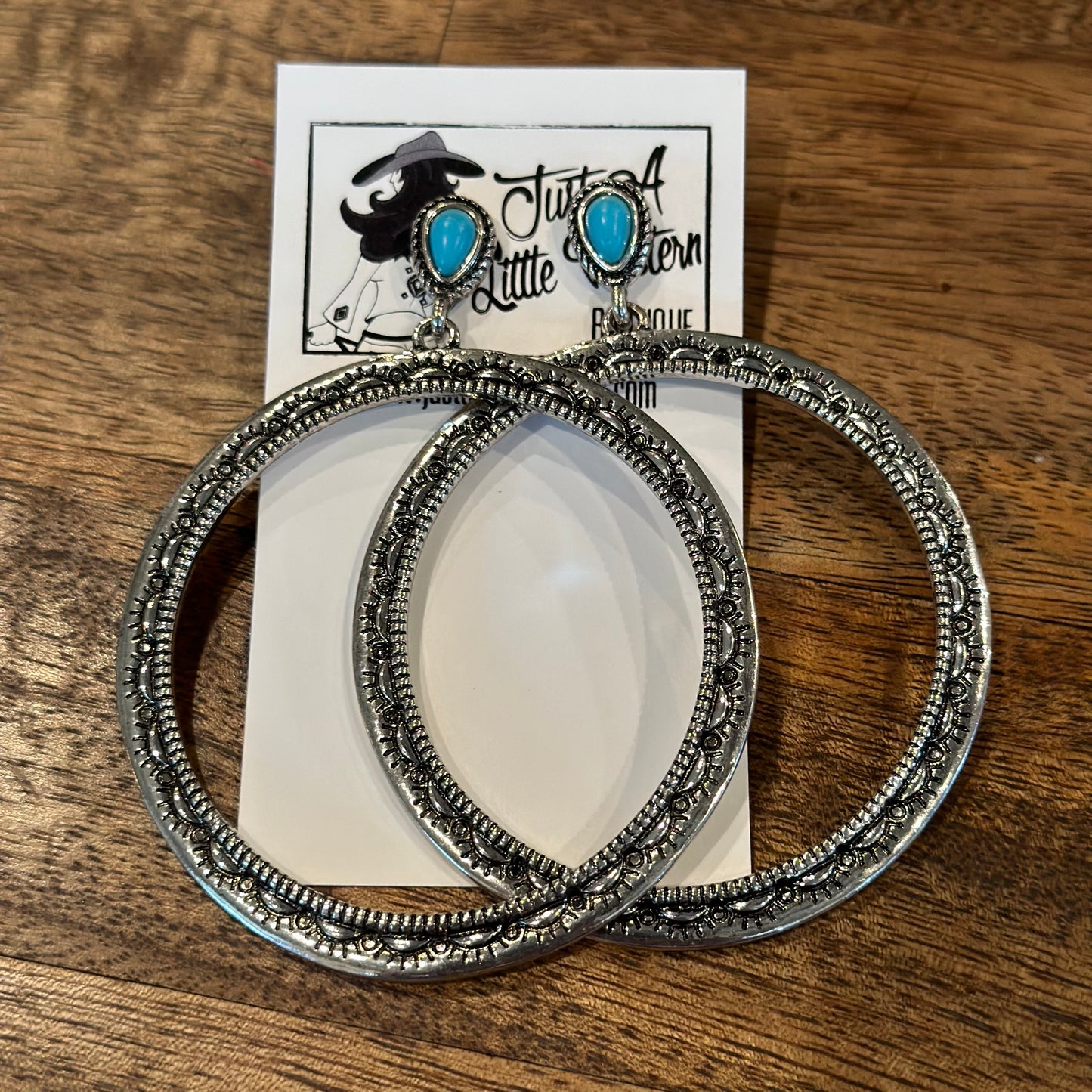 Round Hoops on Small Turquoise Studs