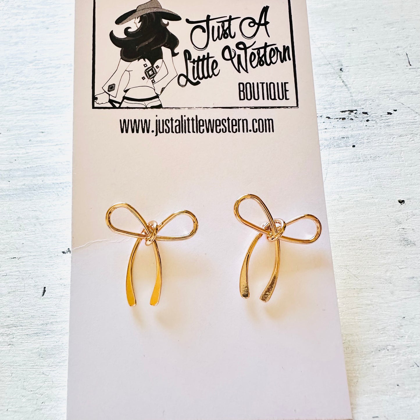 Simple Gold Bow Post Earrings