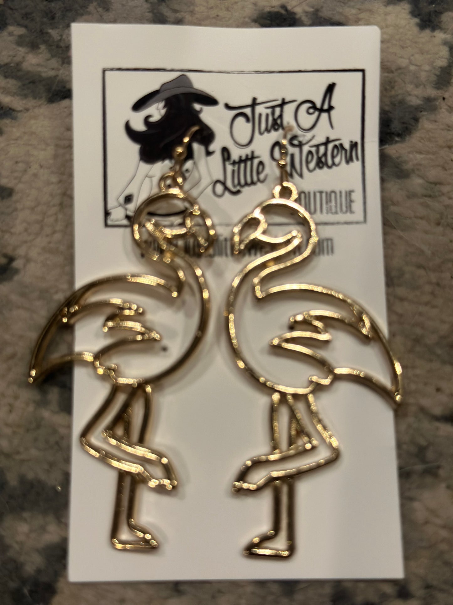 Gold Flamingo Earrings