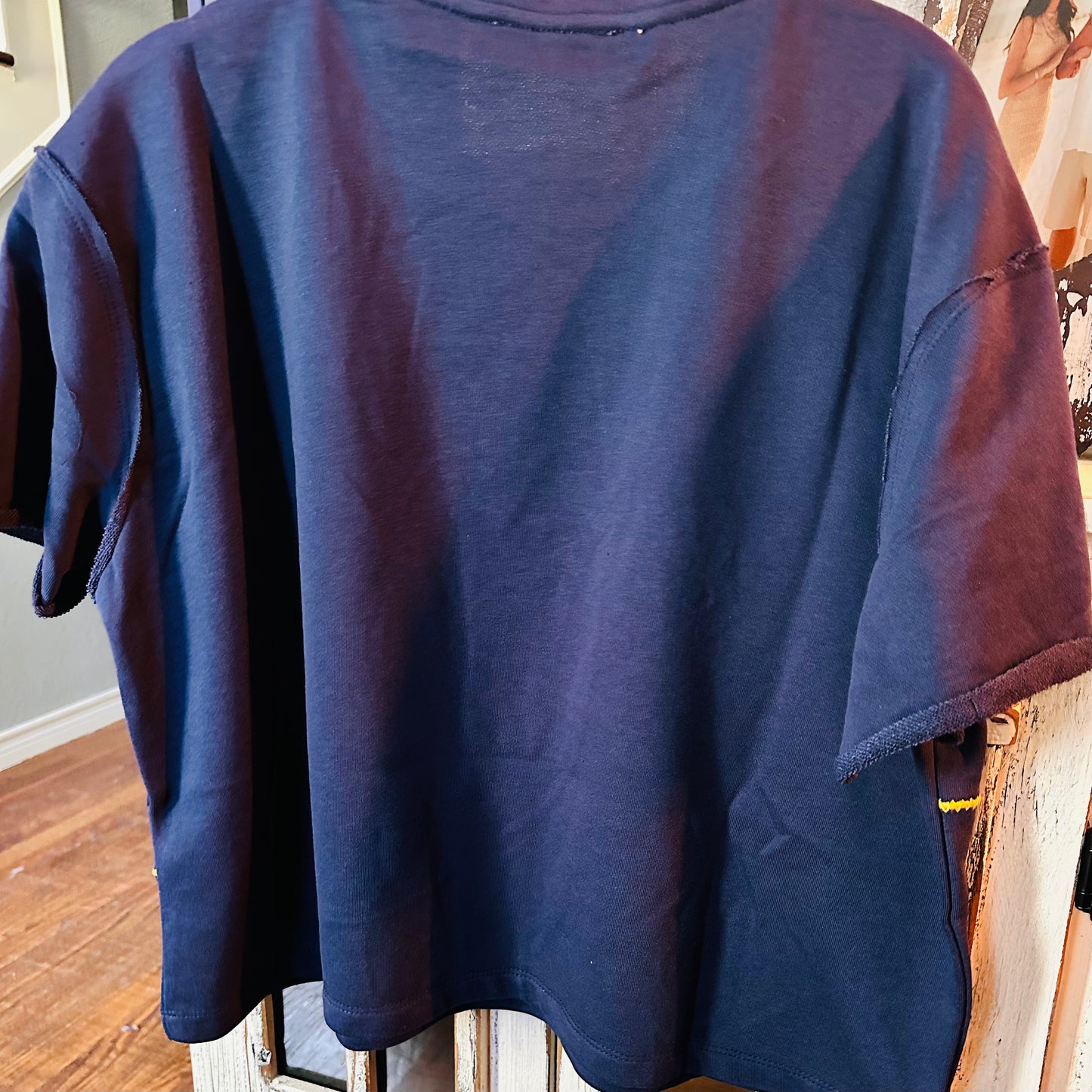 Navy Sunny Lasso Embroidered Top