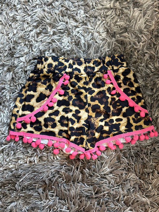 Girls Leopard PomPom Shorts