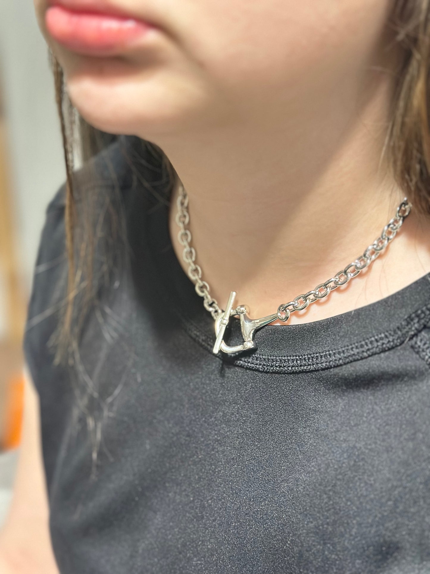 16" Silver Toggle Bit Necklace