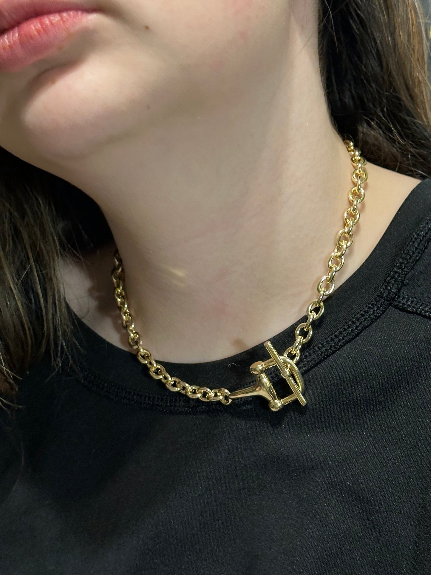 16" Gold Toggle Bit Necklace
