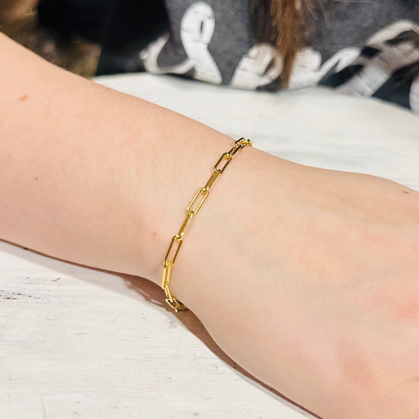 Simple Gold Paperclip Bracelet