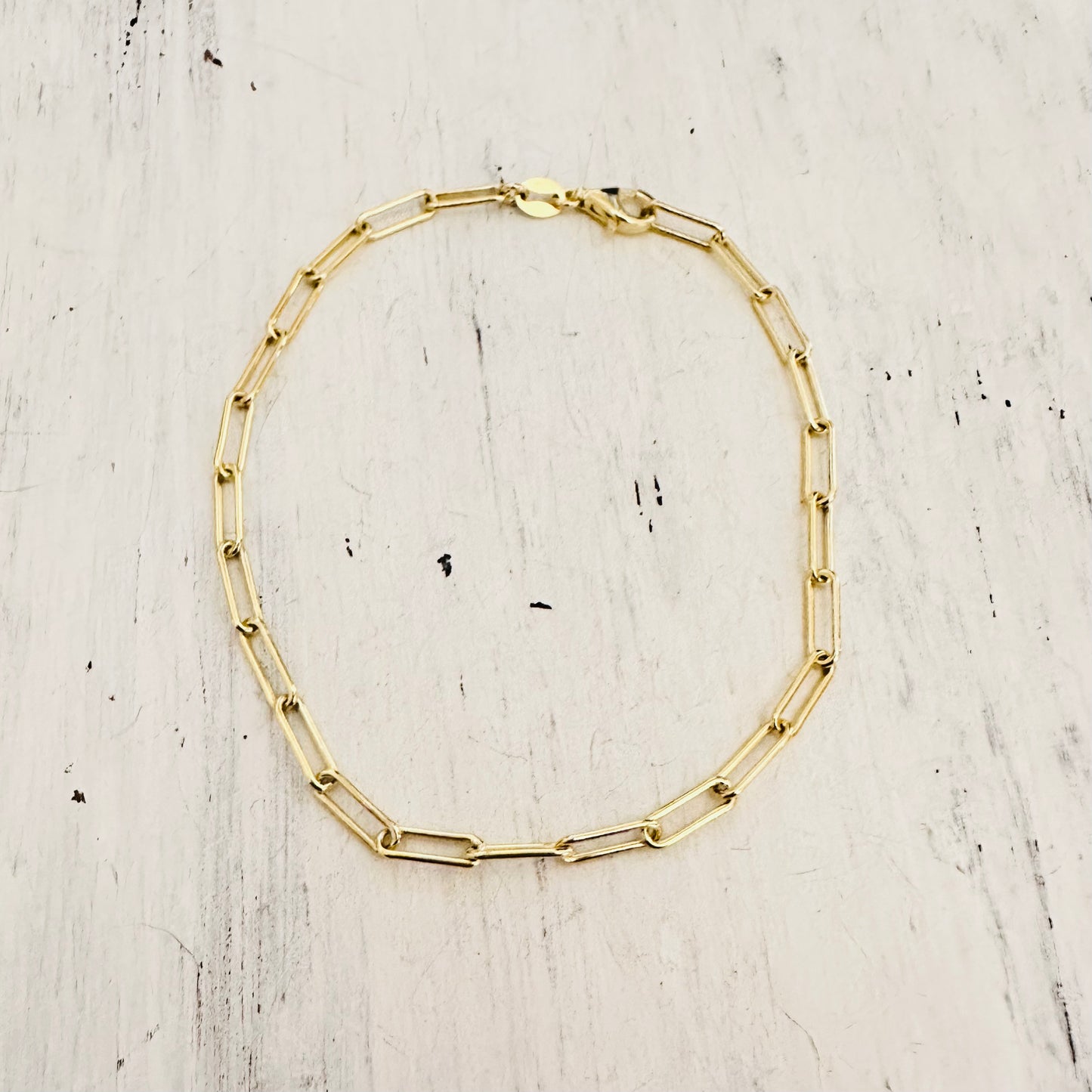 Simple Gold Paperclip Bracelet