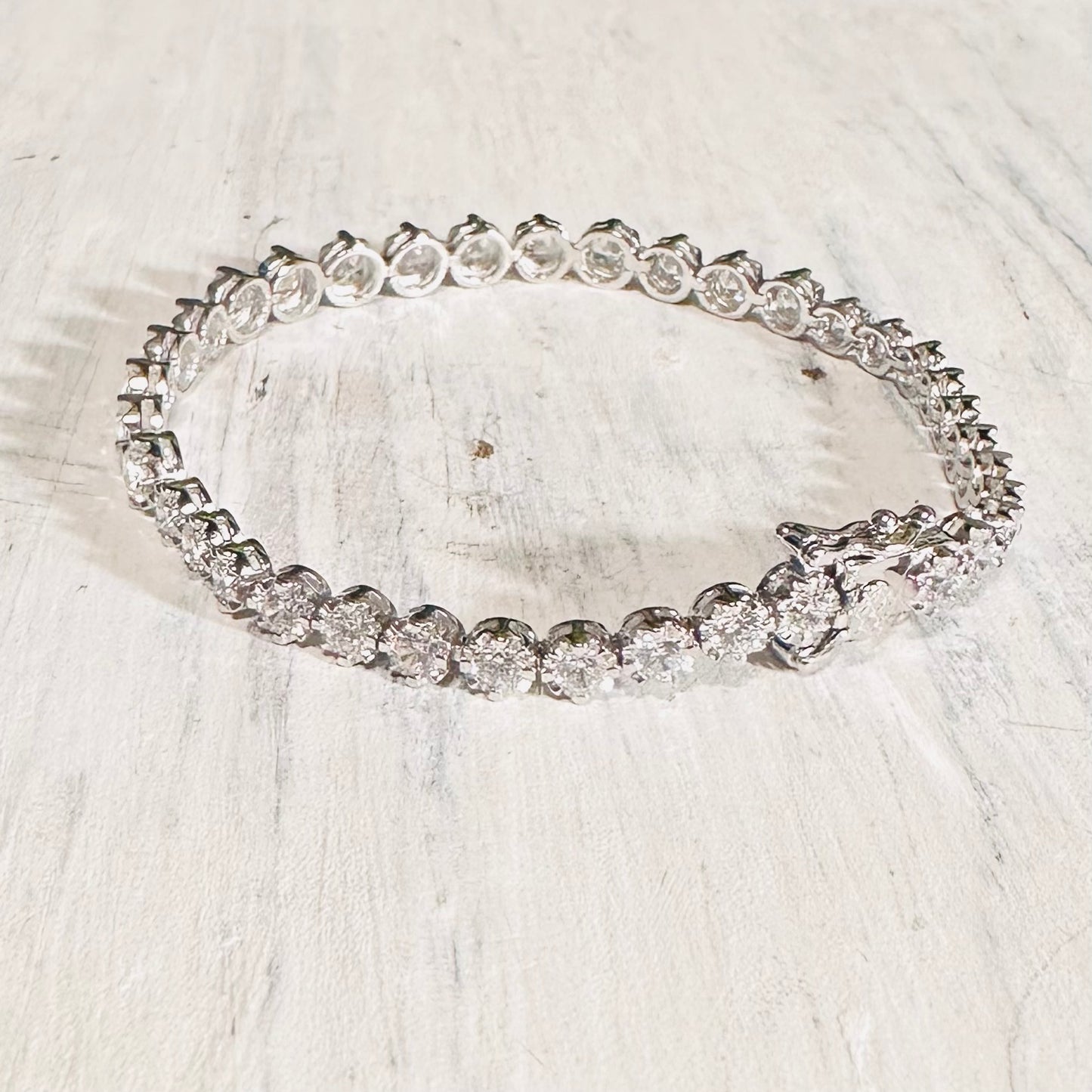 Gradual Round CZ Silver Tennis Bracelet