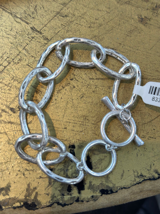 Washed Silver Chain Bracelet