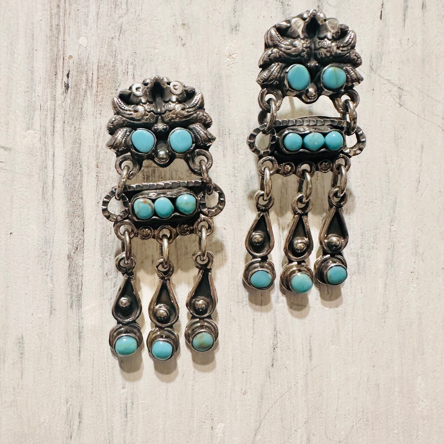 Sterling & Turquoise Chandelier Post Earring