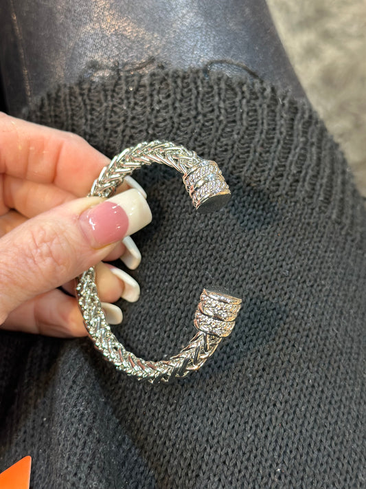 Silver Cable Cuff Bracelet