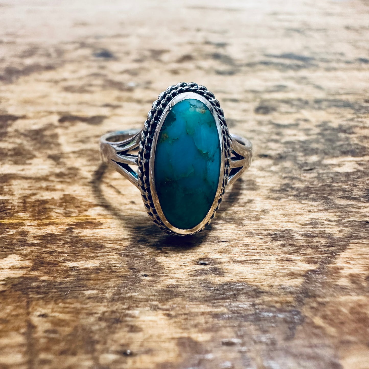 Sterling & Oval Turquoise Ring