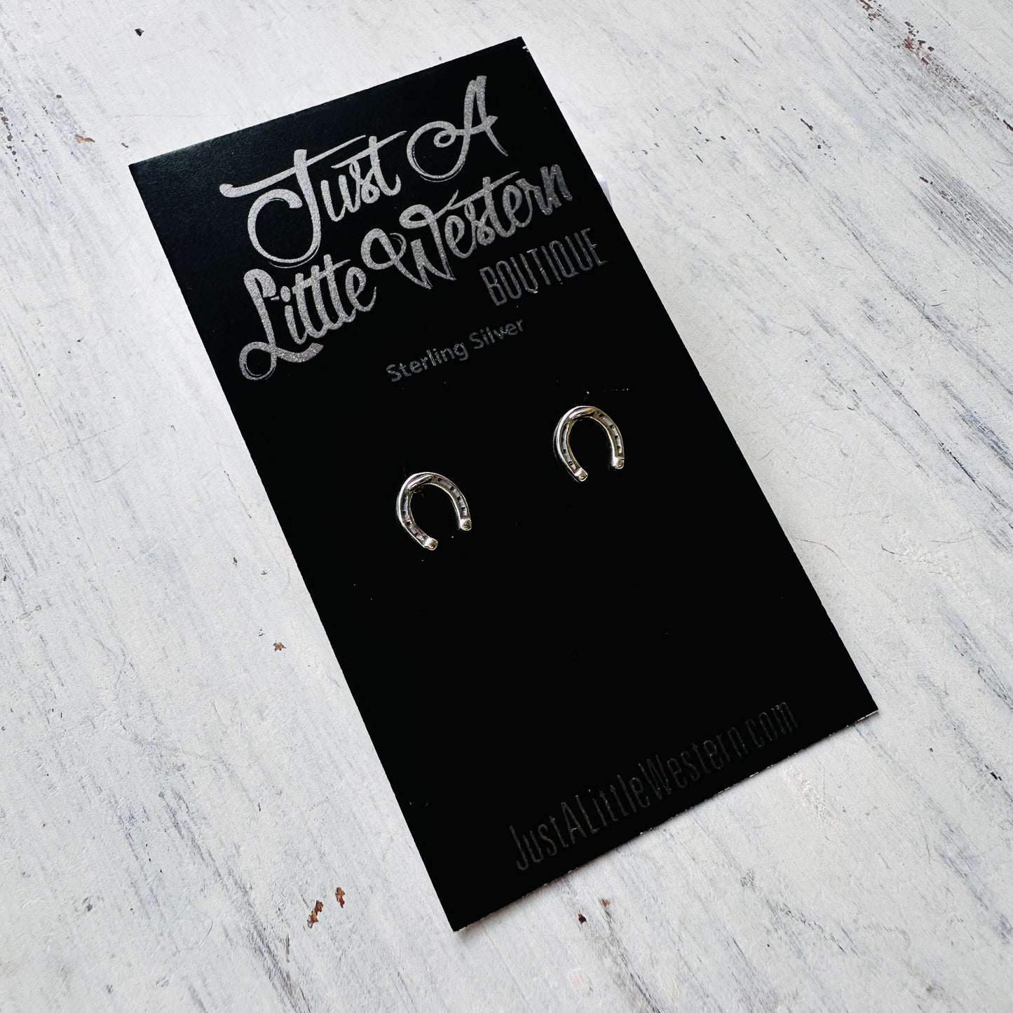 Sterling Silver Horseshoe Studs