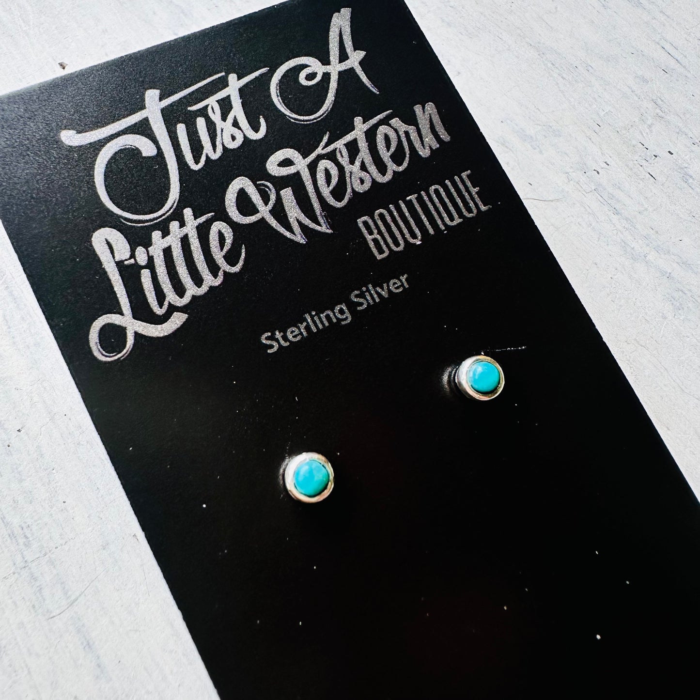 Sterling Tiny Turquoise Stud Earring