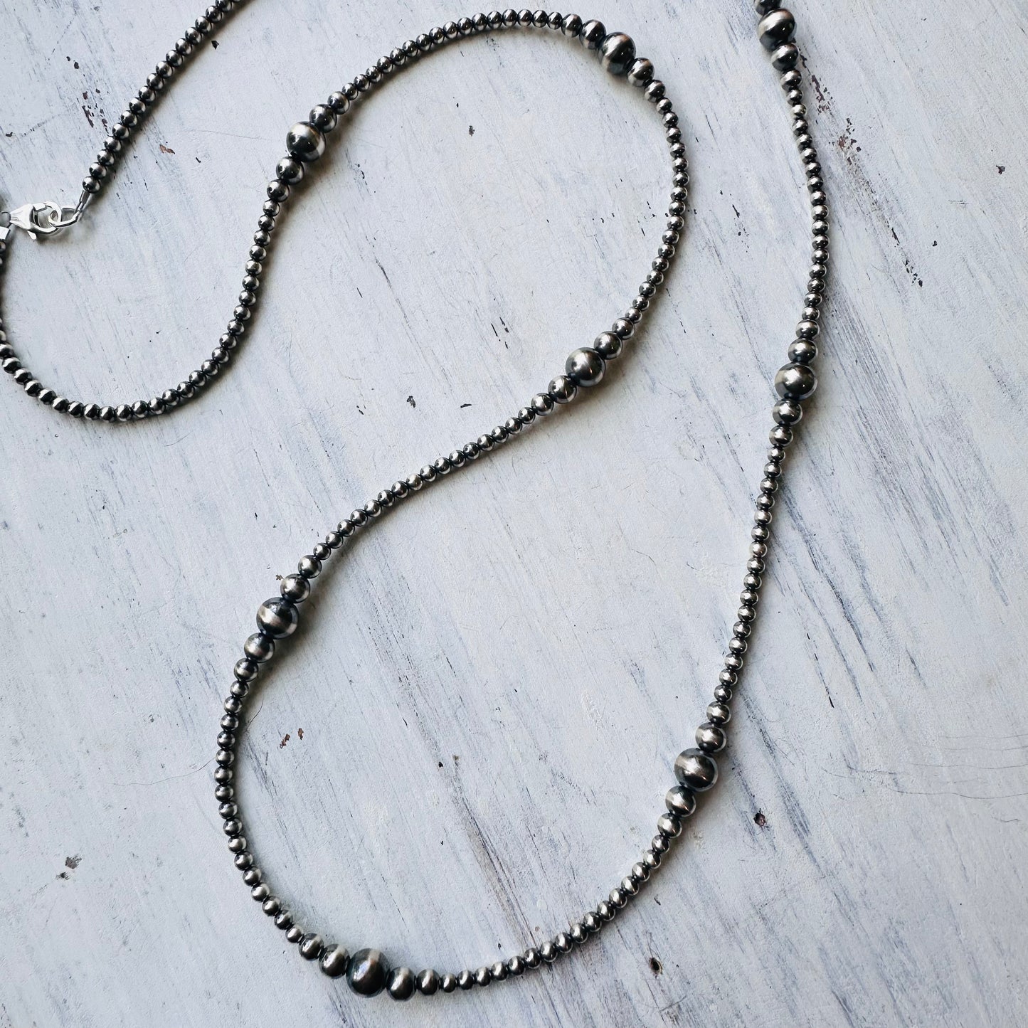 30'' Sterling Multi Sized Navajo Pearl Necklace