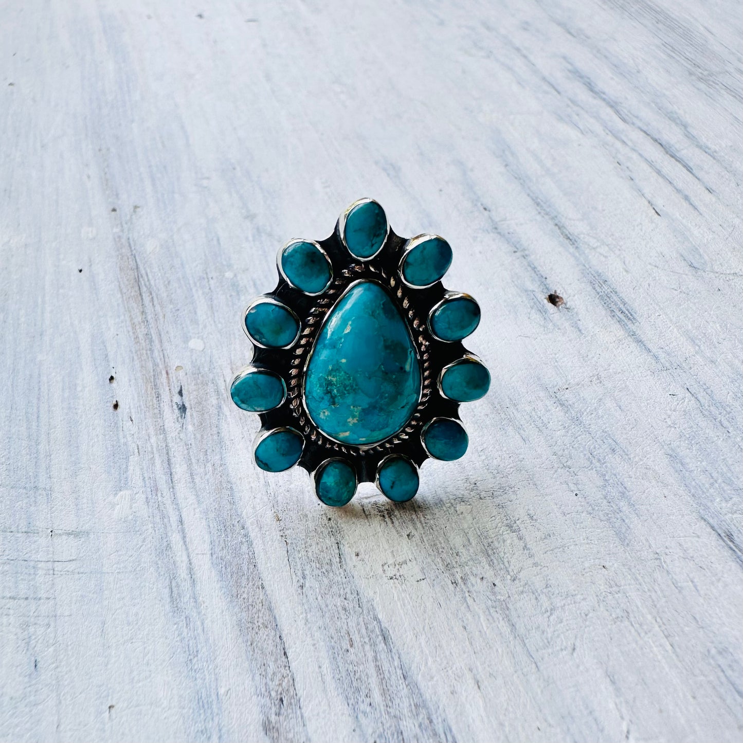 Sterling & Turquoise Teardrop Ring