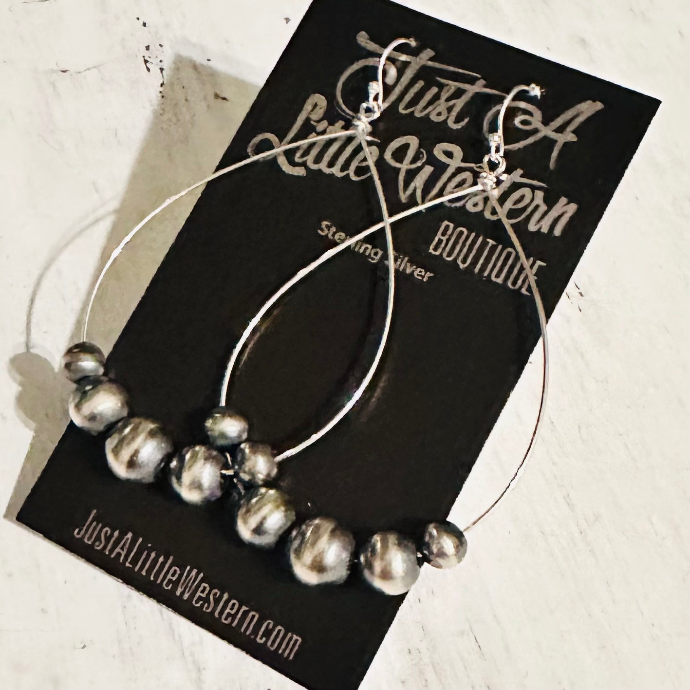 Sterling Wired Teardrop Beaded Earring