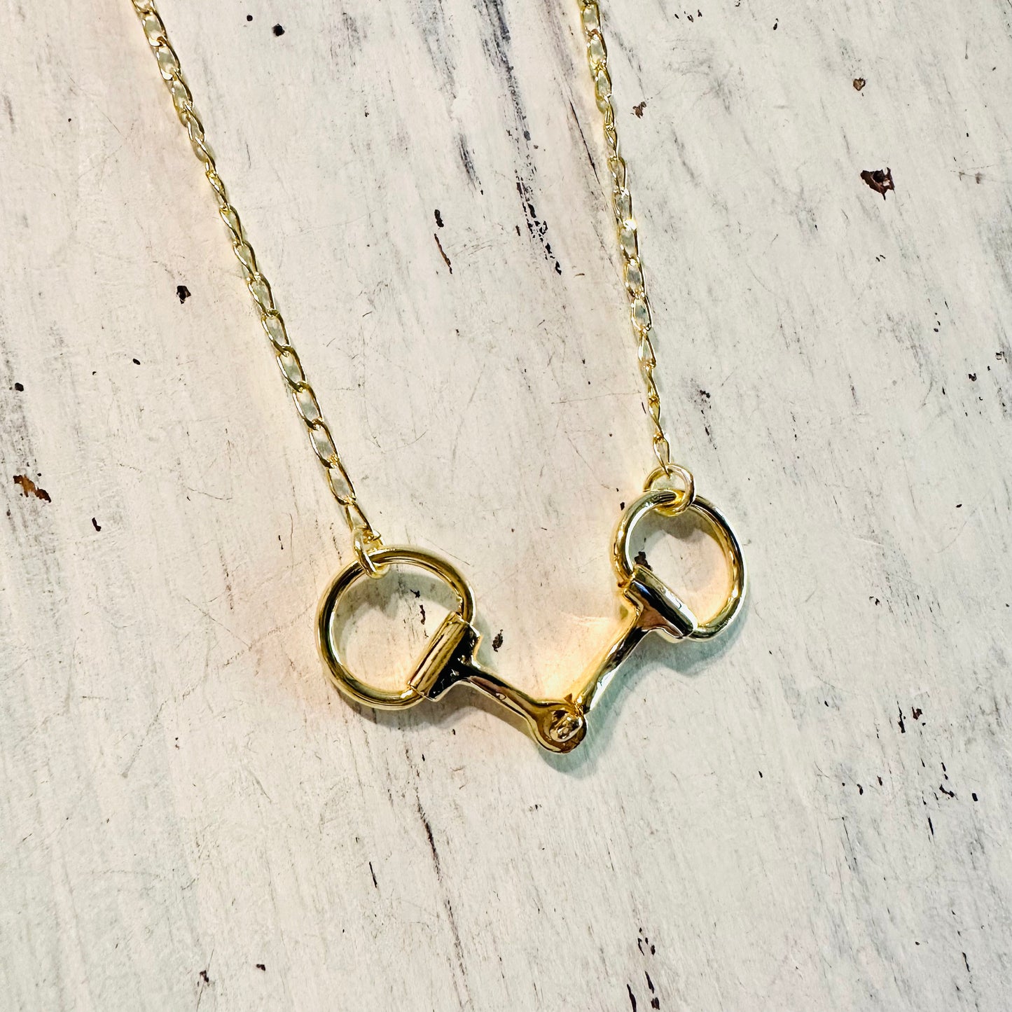 Brass Dainty Snaffle Bit Necklace