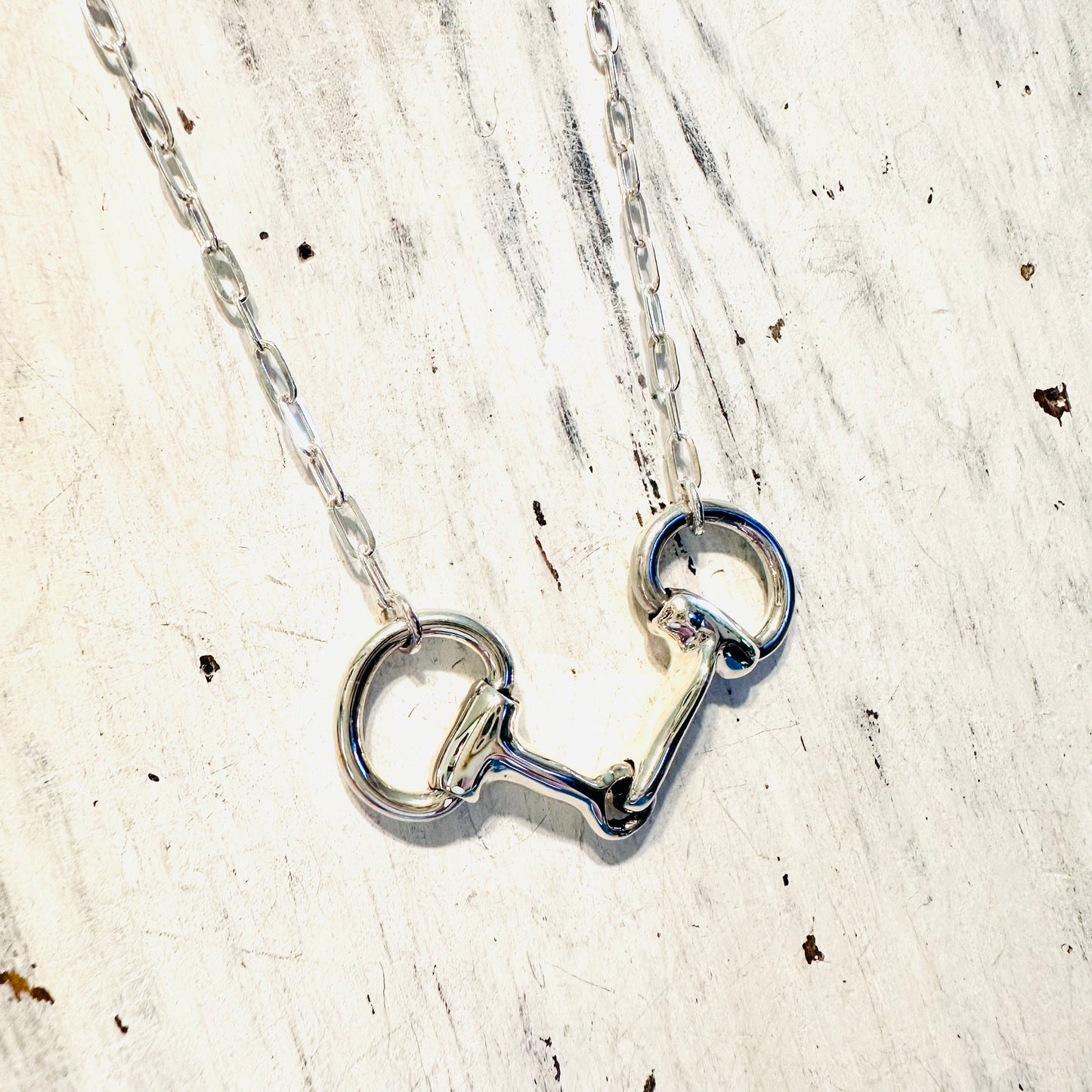 Sterling Dainty Snaffle Bit Necklace