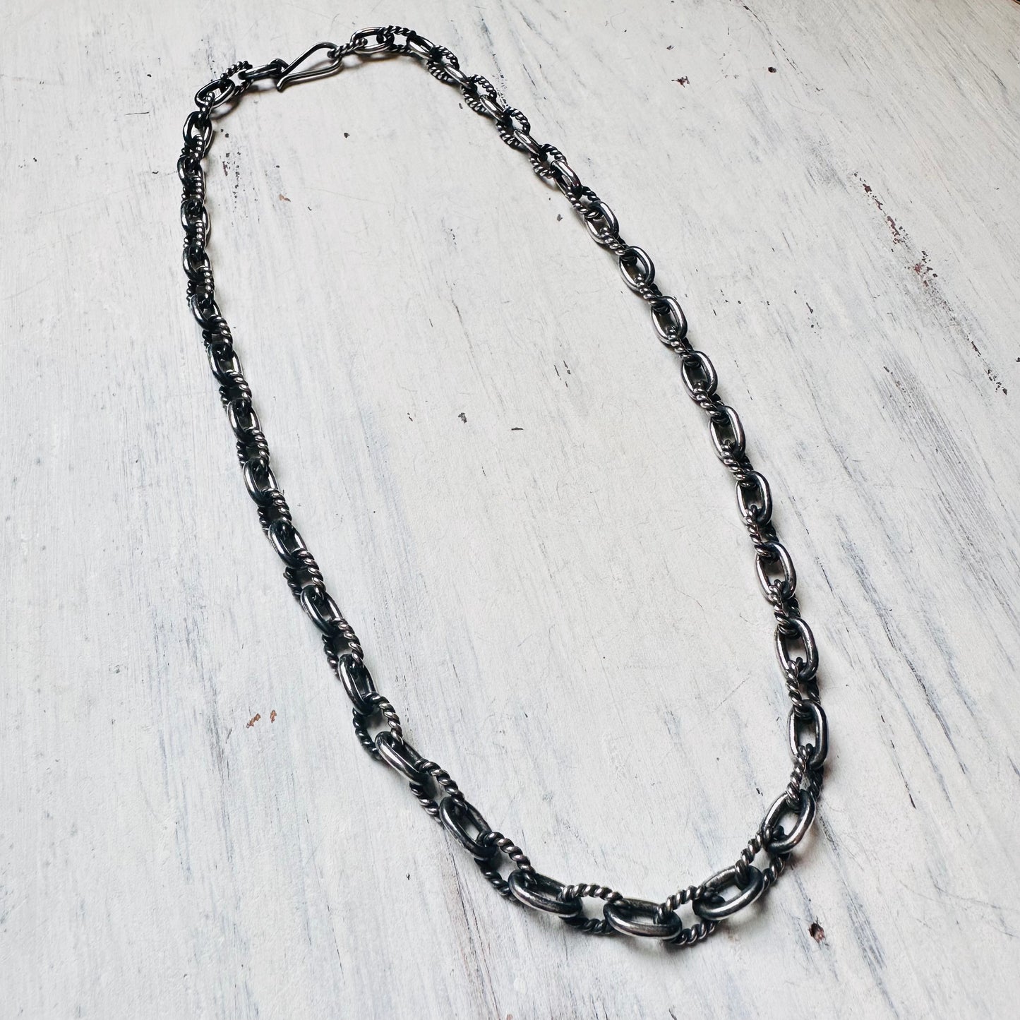 18" Sterling Smooth/Textured Chain Necklace