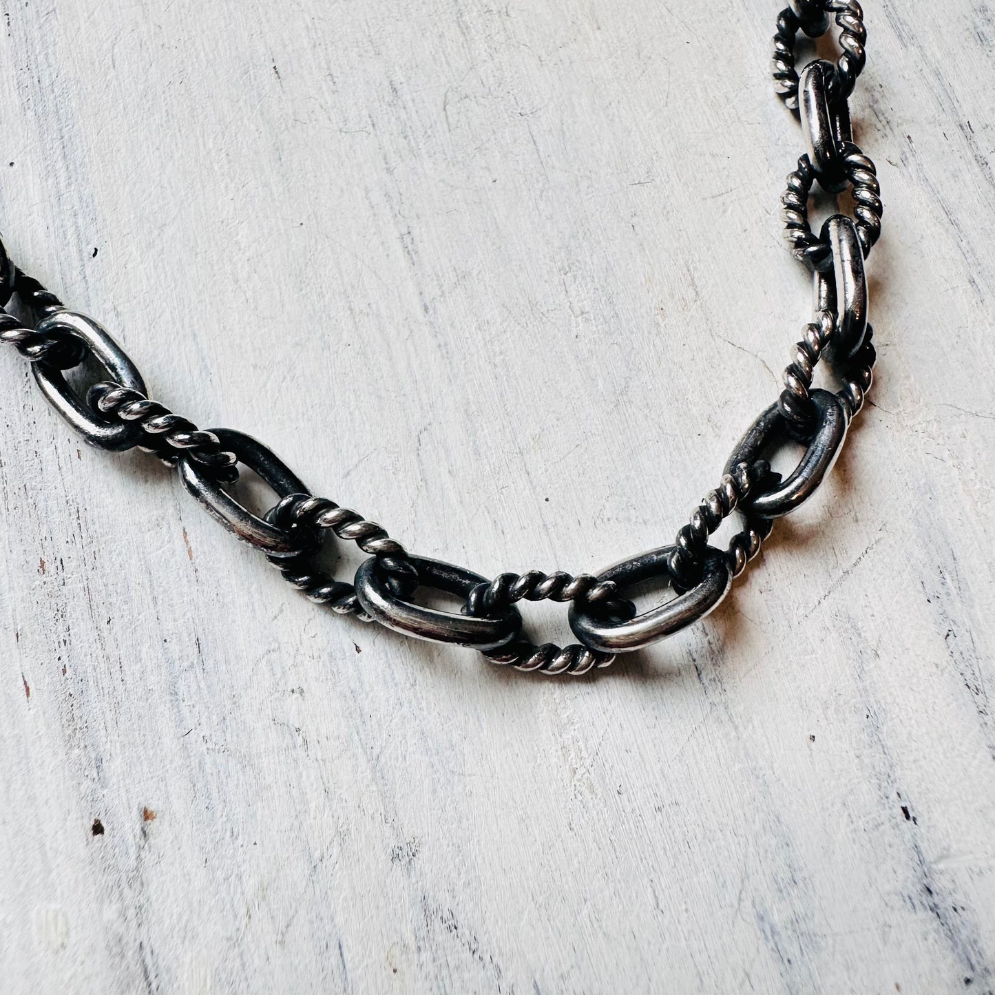 18" Sterling Smooth/Textured Chain Necklace