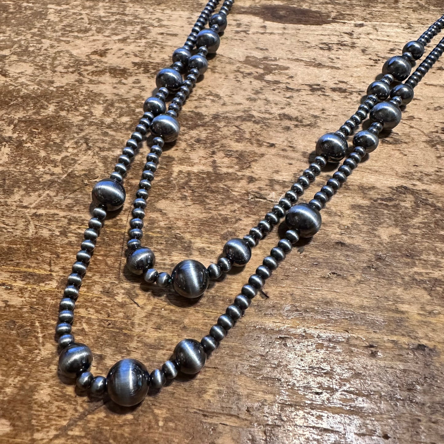 26" Pewter Pearl Layered Necklace