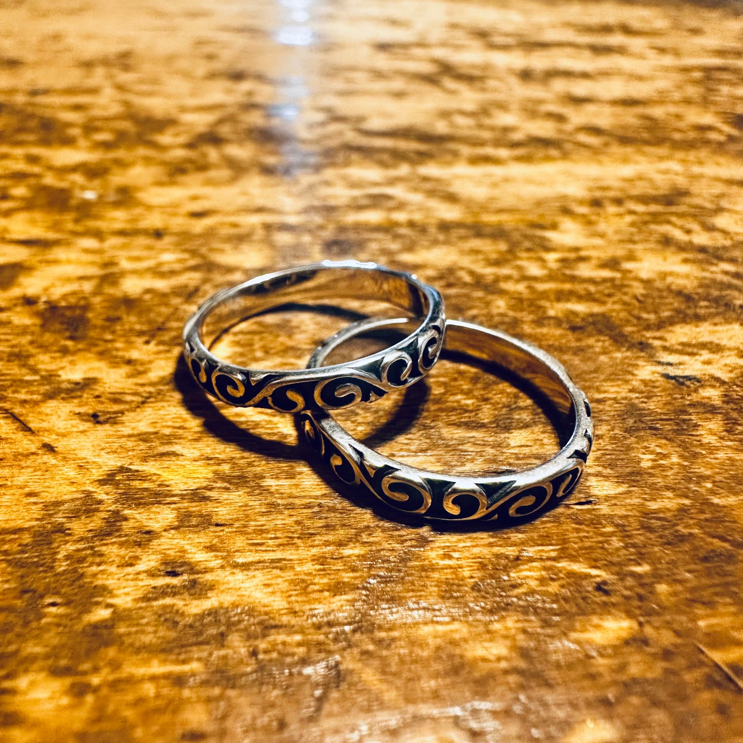 Sterling Swirl Stamped Ring