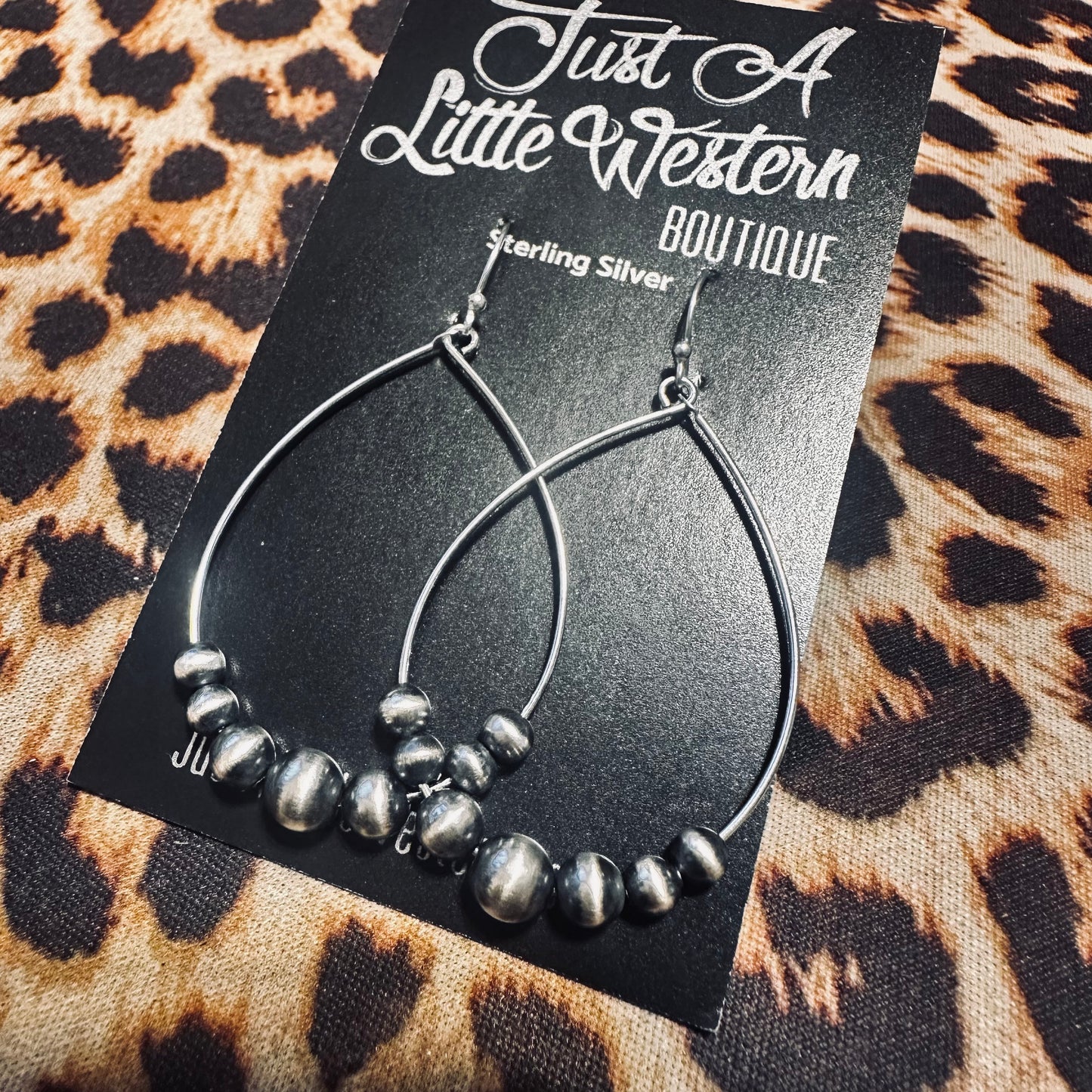 2" Navajo Beaded Wide Teardrop Earring