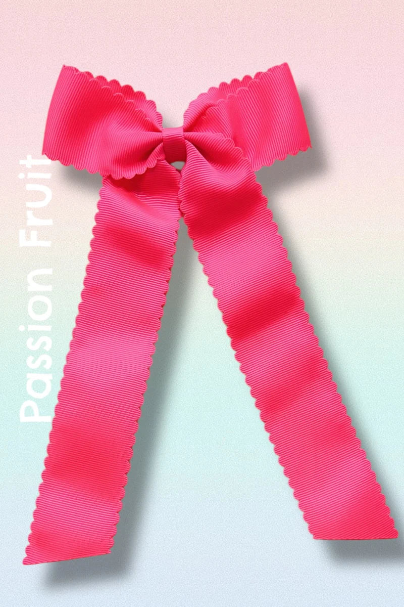 Passion Fruit Scalloped Hair Bow
