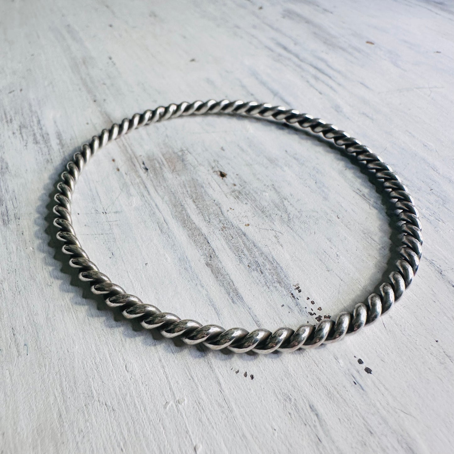 Sterling Rope Bangle Bracelet