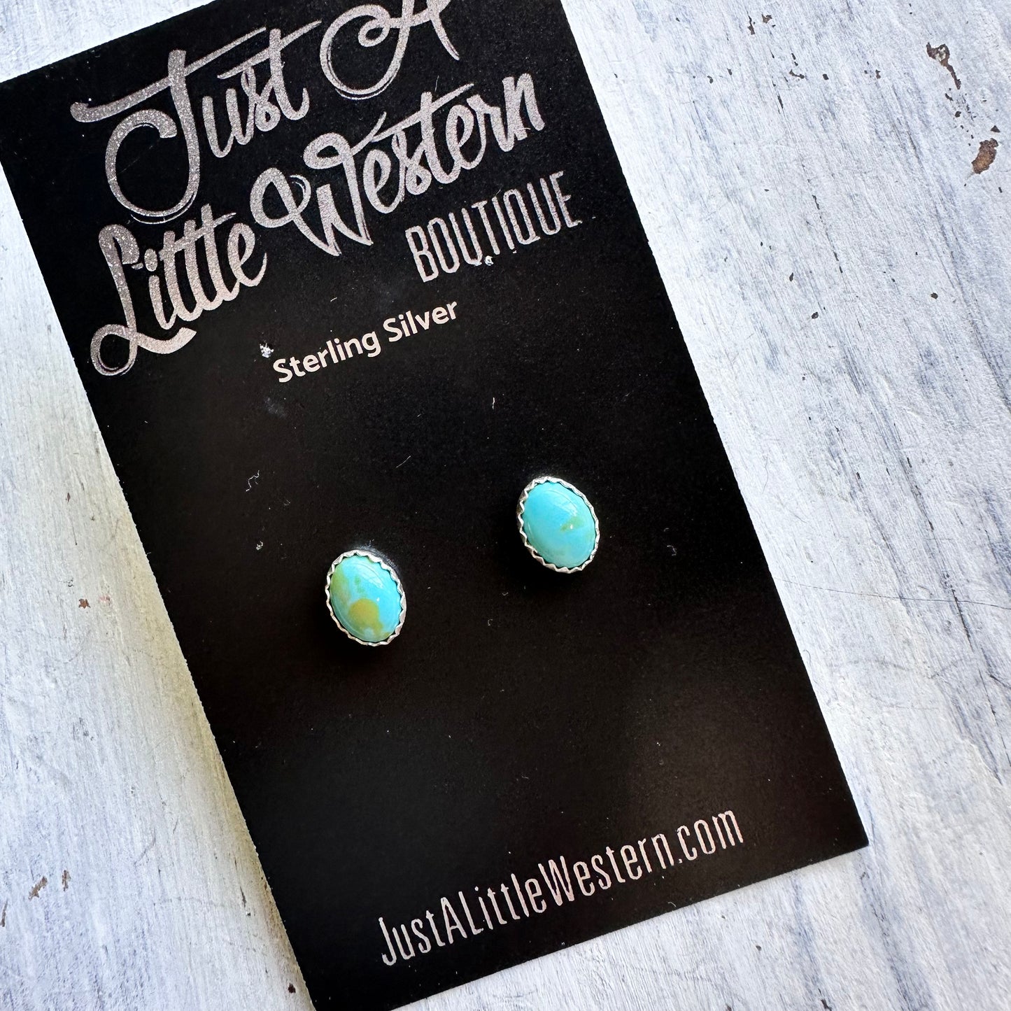 Sterling & Oval Turquoise Stud Earring