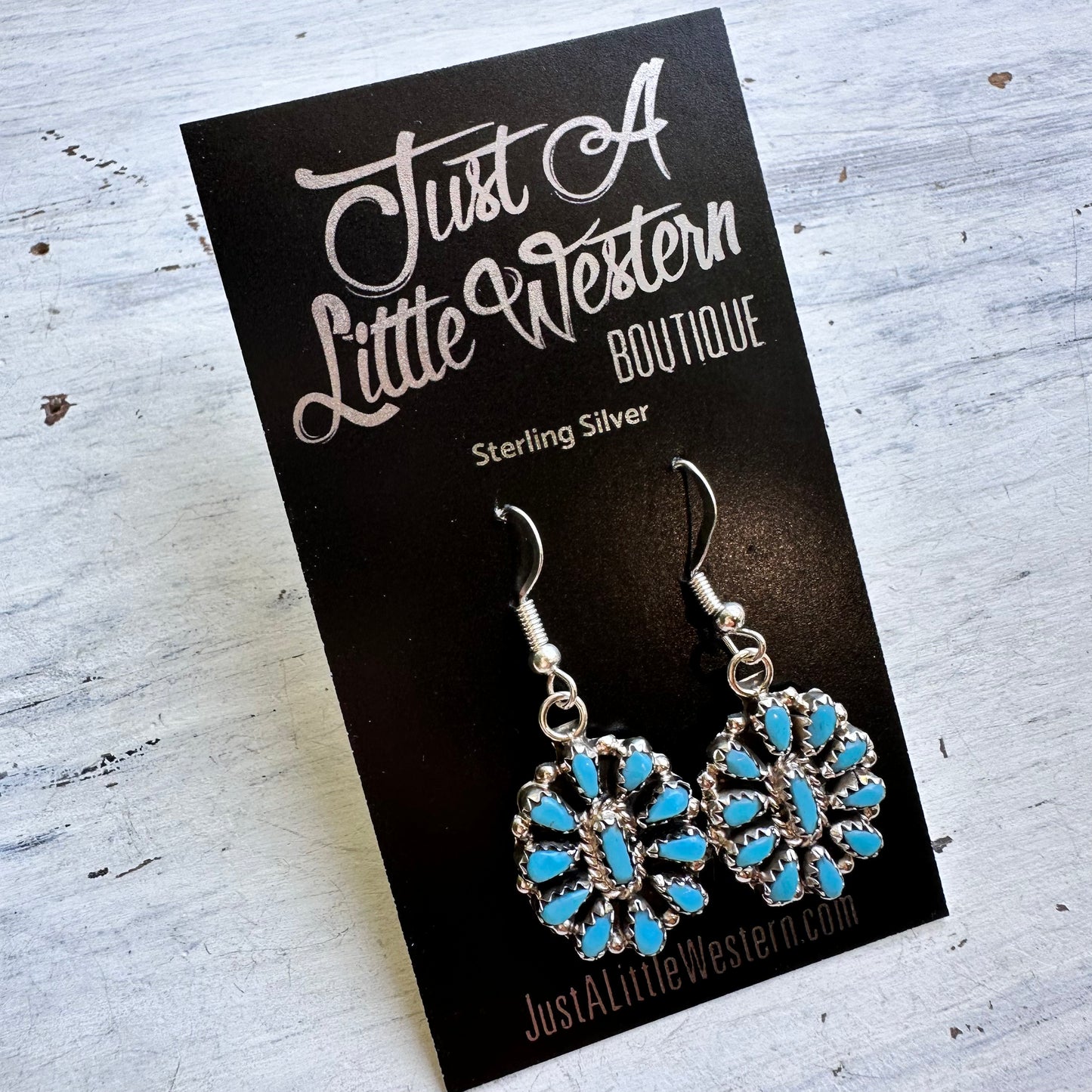 Sterling & Turquoise Oval Dangle Earring